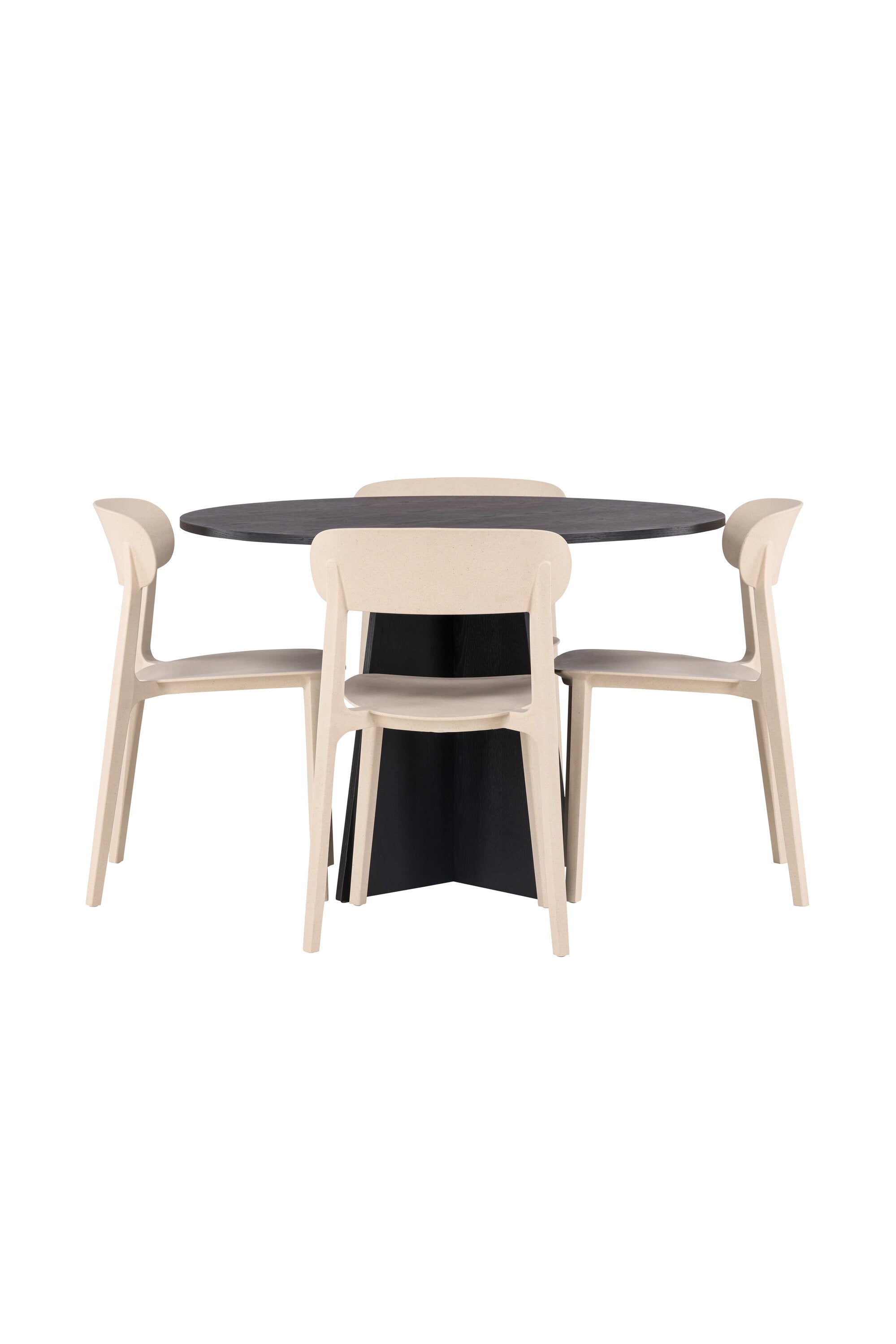 Bootcut Esszimmerset + Astol ⌀110cm/4St. in Beige präsentiert im Onlineshop von KAQTU Design AG. Esszimmerset ist von Venture Home