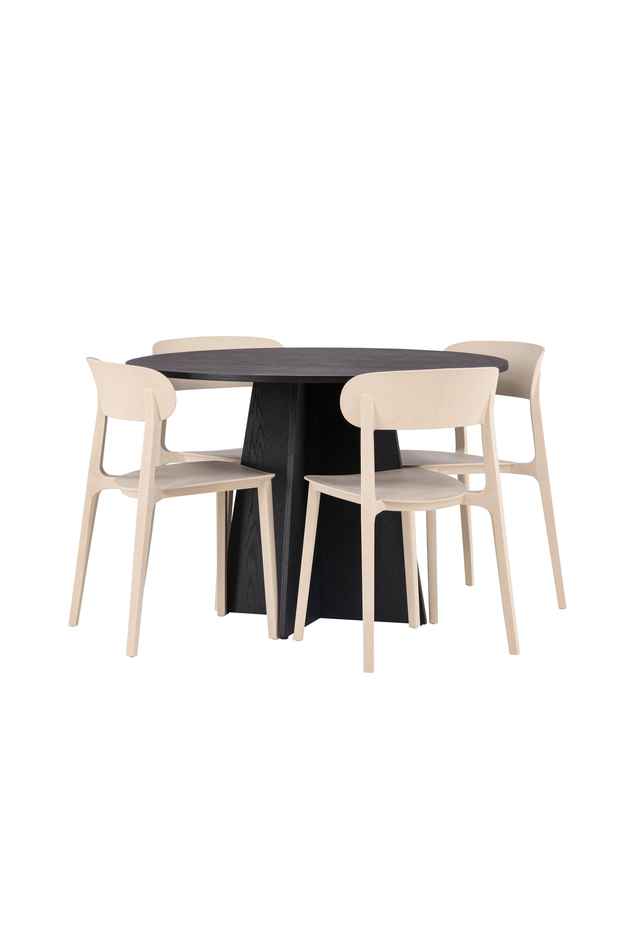 Bootcut Esszimmerset + Astol ⌀110cm/4St. in Beige präsentiert im Onlineshop von KAQTU Design AG. Esszimmerset ist von Venture Home