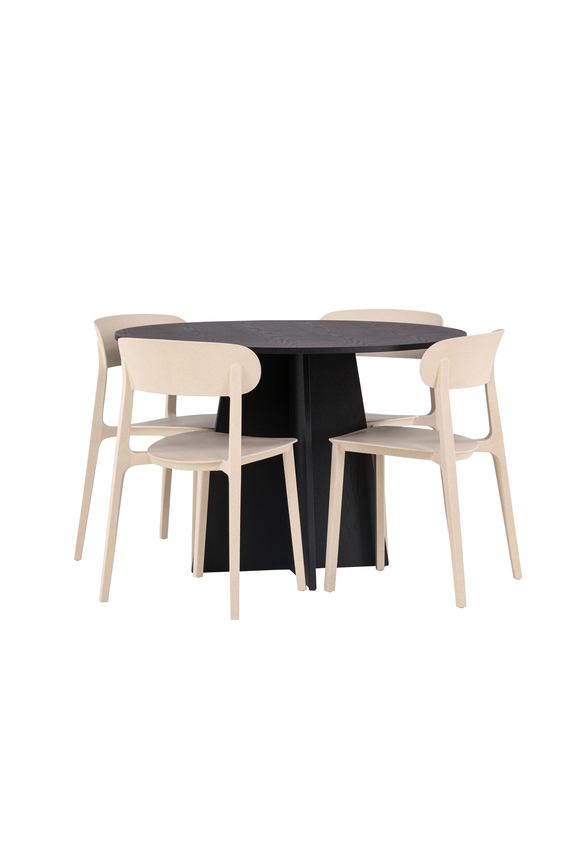 Bootcut Esszimmerset + Astol ⌀110cm/4St. in Beige präsentiert im Onlineshop von KAQTU Design AG. Esszimmerset ist von Venture Home