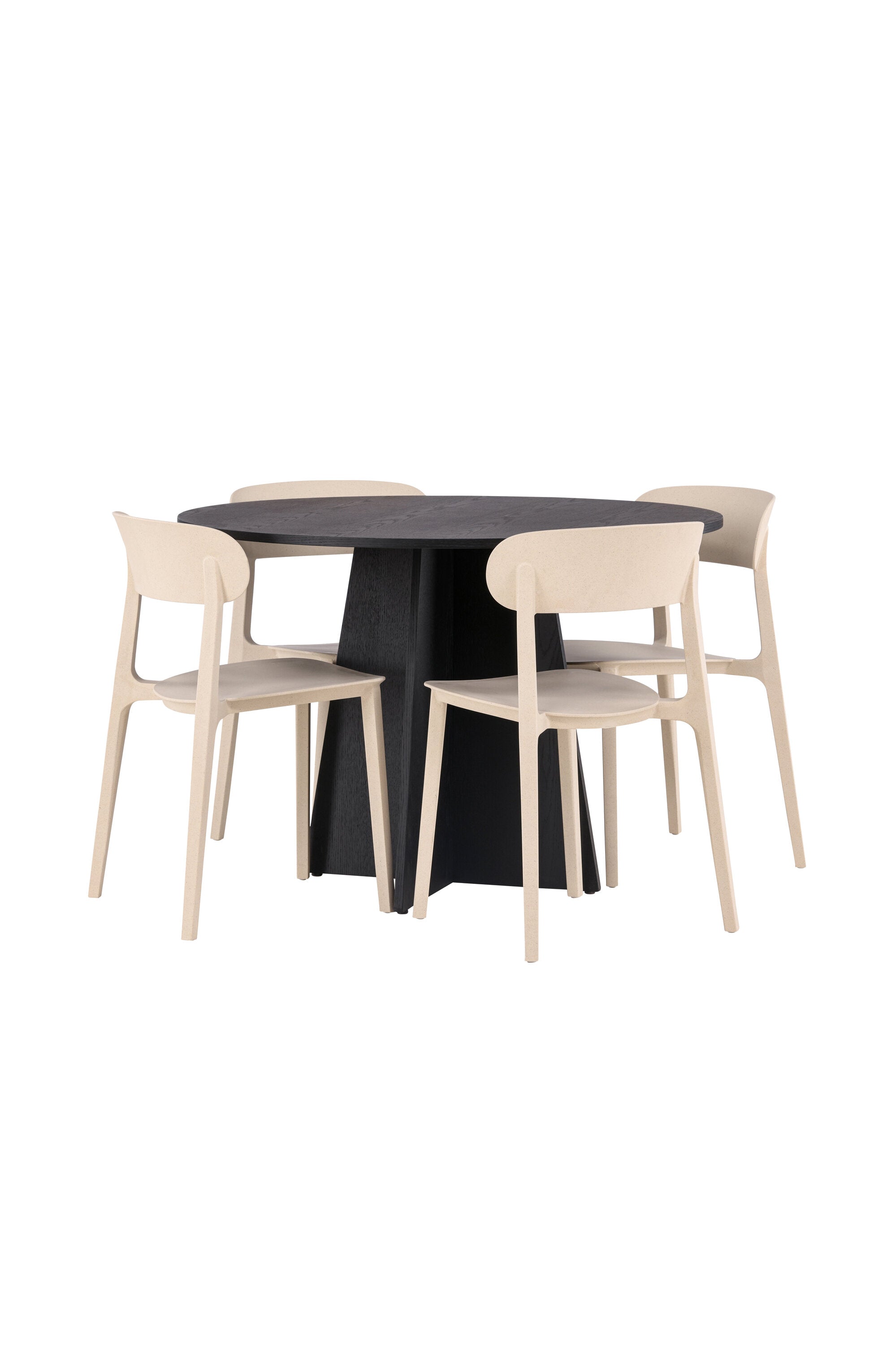 Bootcut Esszimmerset + Astol ⌀110cm/4St. in Beige präsentiert im Onlineshop von KAQTU Design AG. Esszimmerset ist von Venture Home