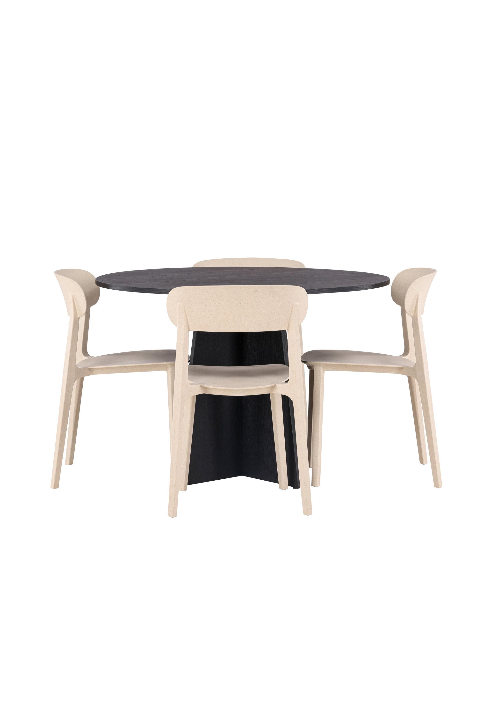 Bootcut Esszimmerset + Astol ⌀110cm/4St. in Beige präsentiert im Onlineshop von KAQTU Design AG. Esszimmerset ist von Venture Home
