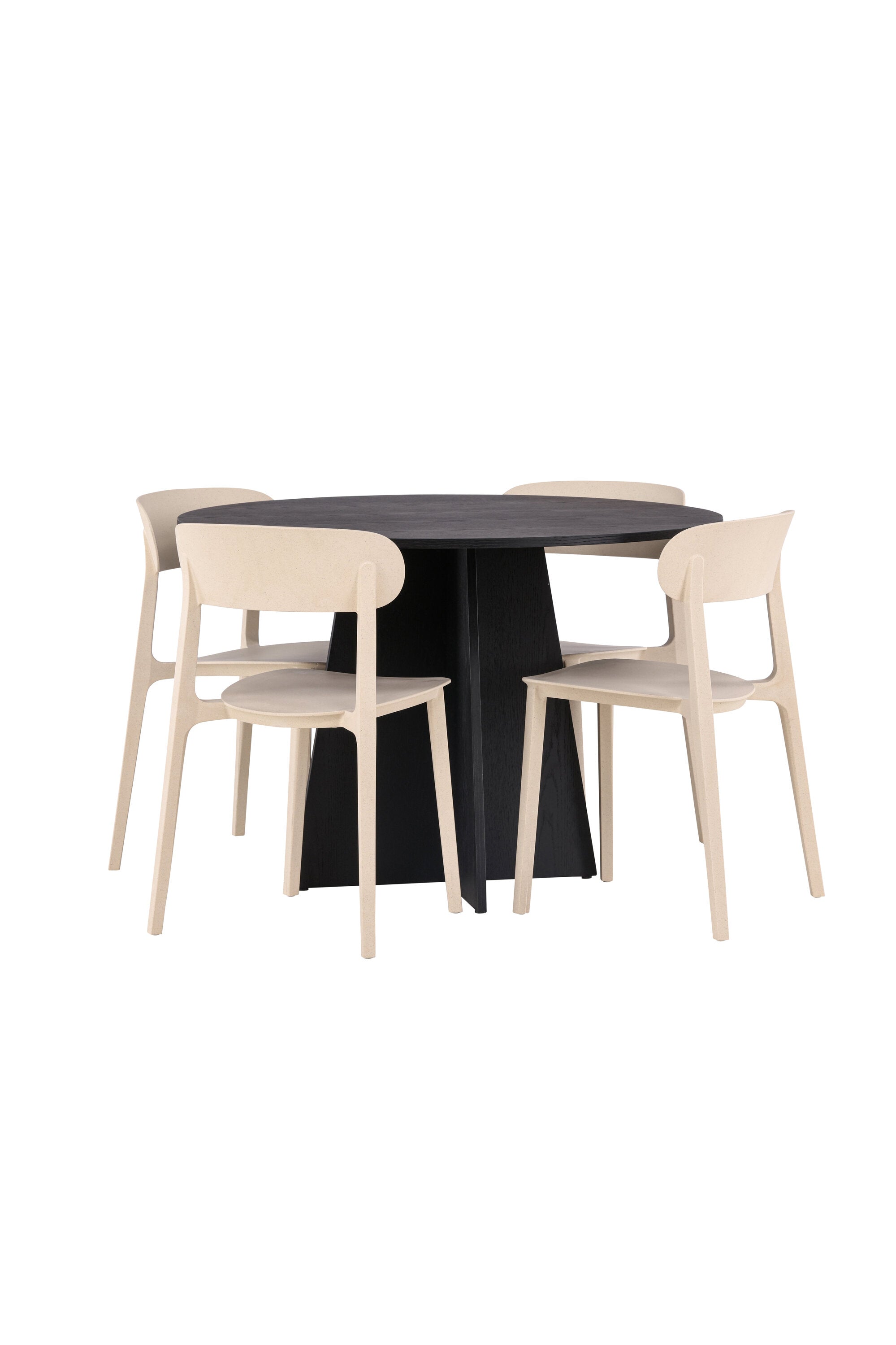 Bootcut Esszimmerset + Astol ⌀110cm/4St. in Beige präsentiert im Onlineshop von KAQTU Design AG. Esszimmerset ist von Venture Home