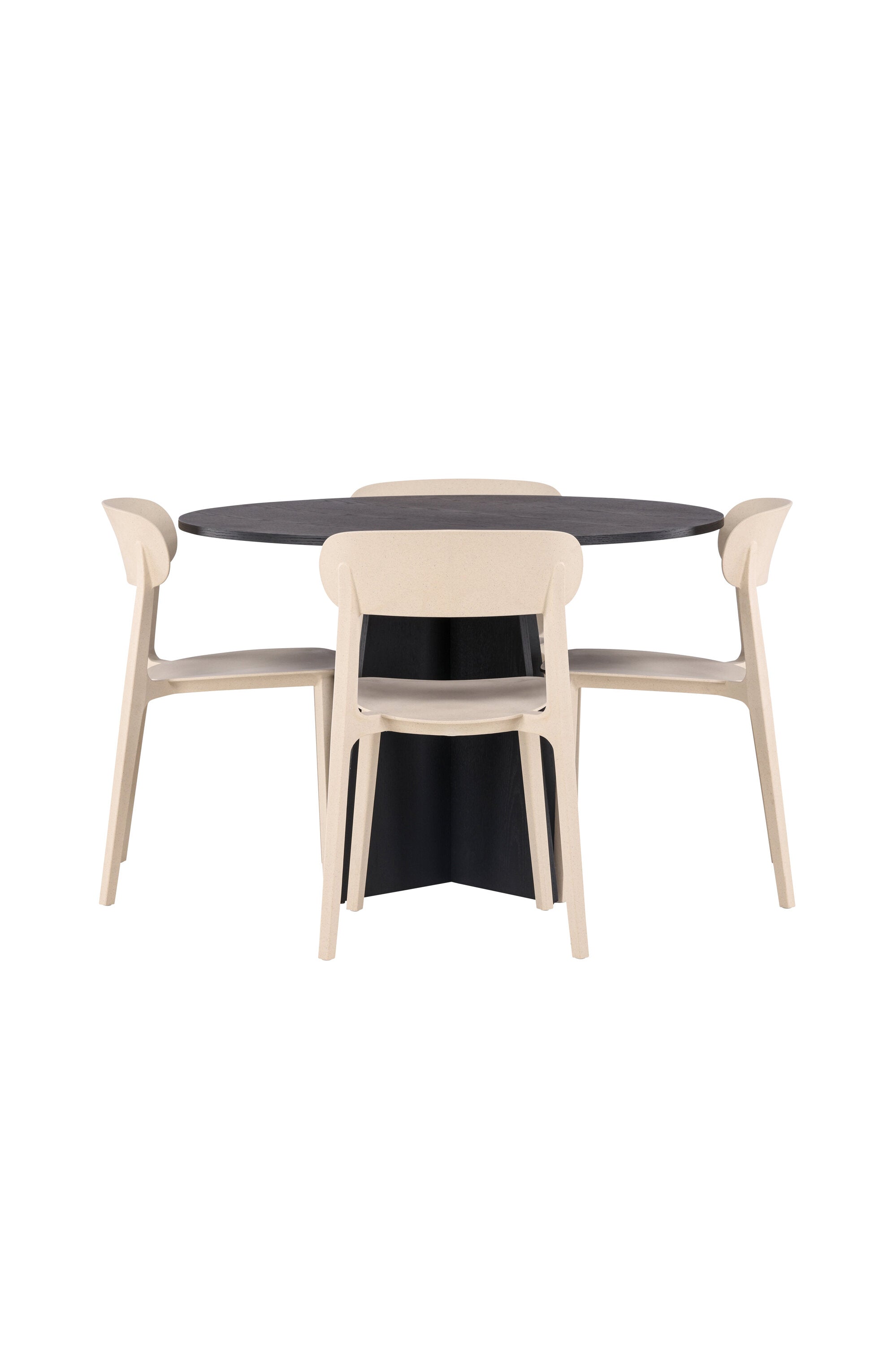 Bootcut Esszimmerset + Astol ⌀110cm/4St. in Beige präsentiert im Onlineshop von KAQTU Design AG. Esszimmerset ist von Venture Home