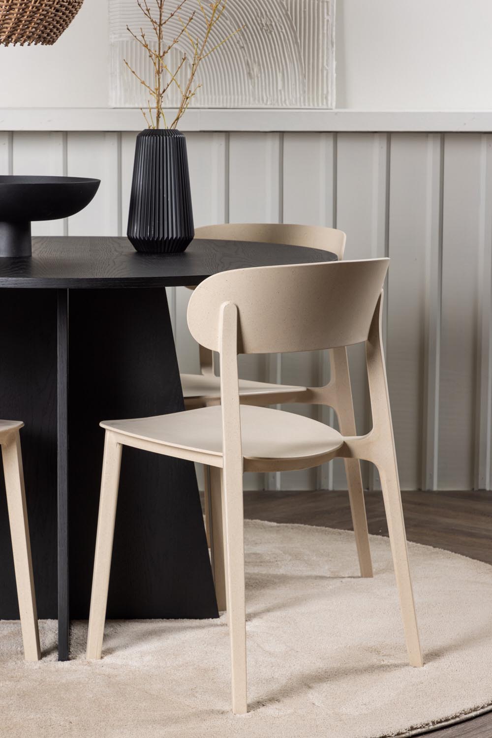 Bootcut Esszimmerset + Astol ⌀110cm/4St. in Beige präsentiert im Onlineshop von KAQTU Design AG. Esszimmerset ist von Venture Home