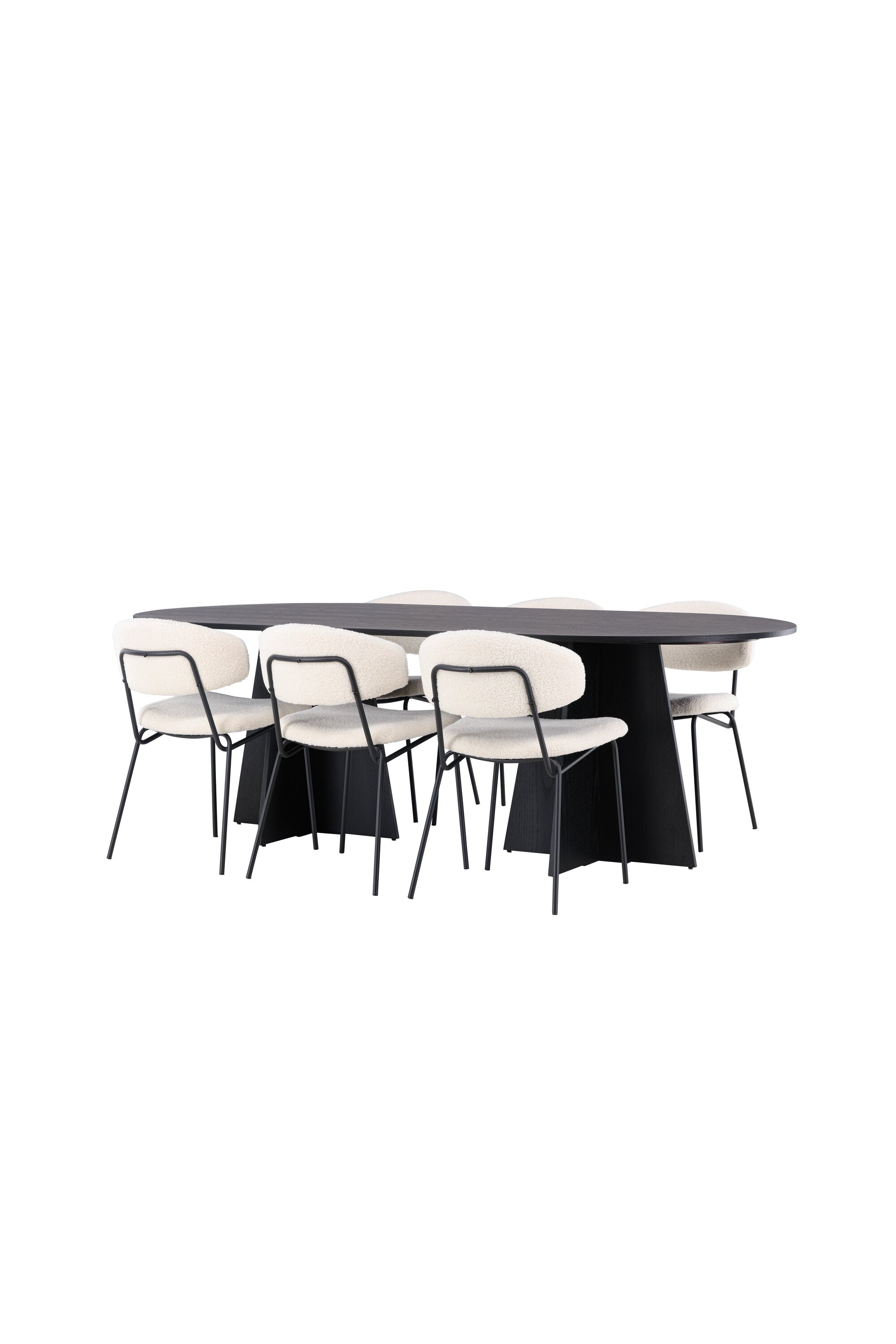Bootcut Esszimmerset + Chico 230cm/6St. in Weiss präsentiert im Onlineshop von KAQTU Design AG. Esszimmerset ist von Venture Home