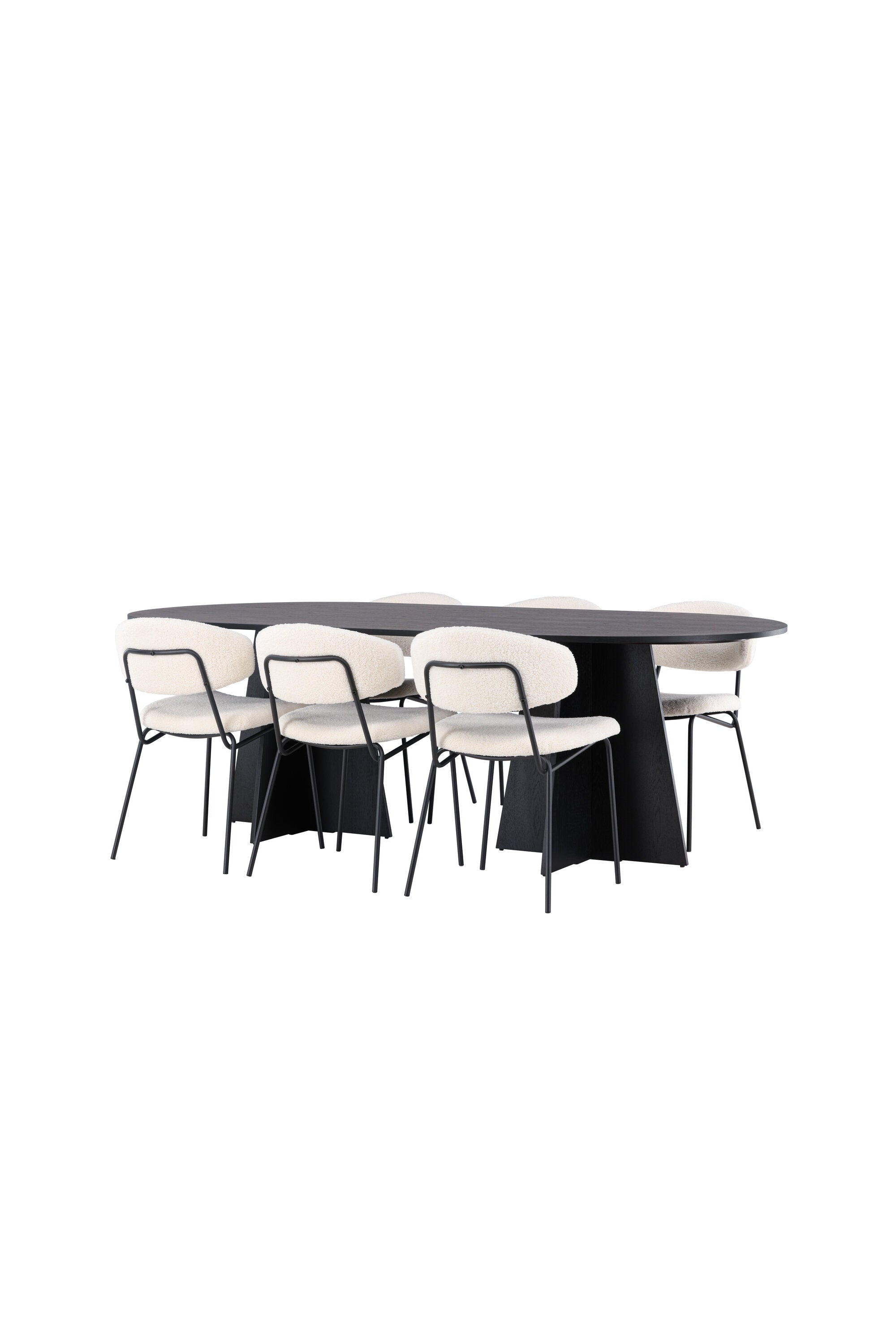 Bootcut Esszimmerset + Chico 230cm/6St. in Weiss präsentiert im Onlineshop von KAQTU Design AG. Esszimmerset ist von Venture Home