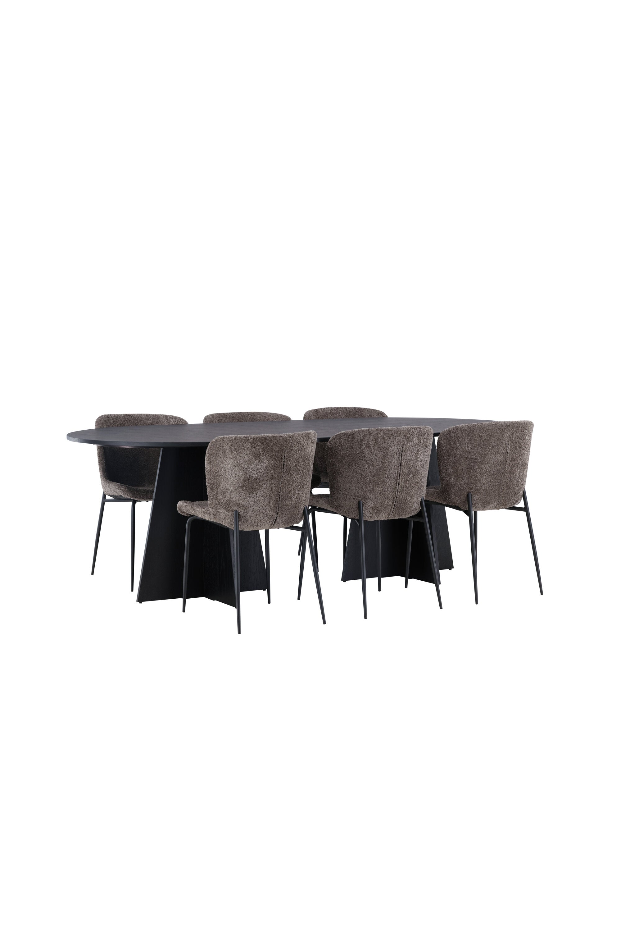 Bootcut Esszimmerset + Modesto 230cm/6St. in Schwarz, Dunkelgrau präsentiert im Onlineshop von KAQTU Design AG. Esszimmerset ist von Venture Home