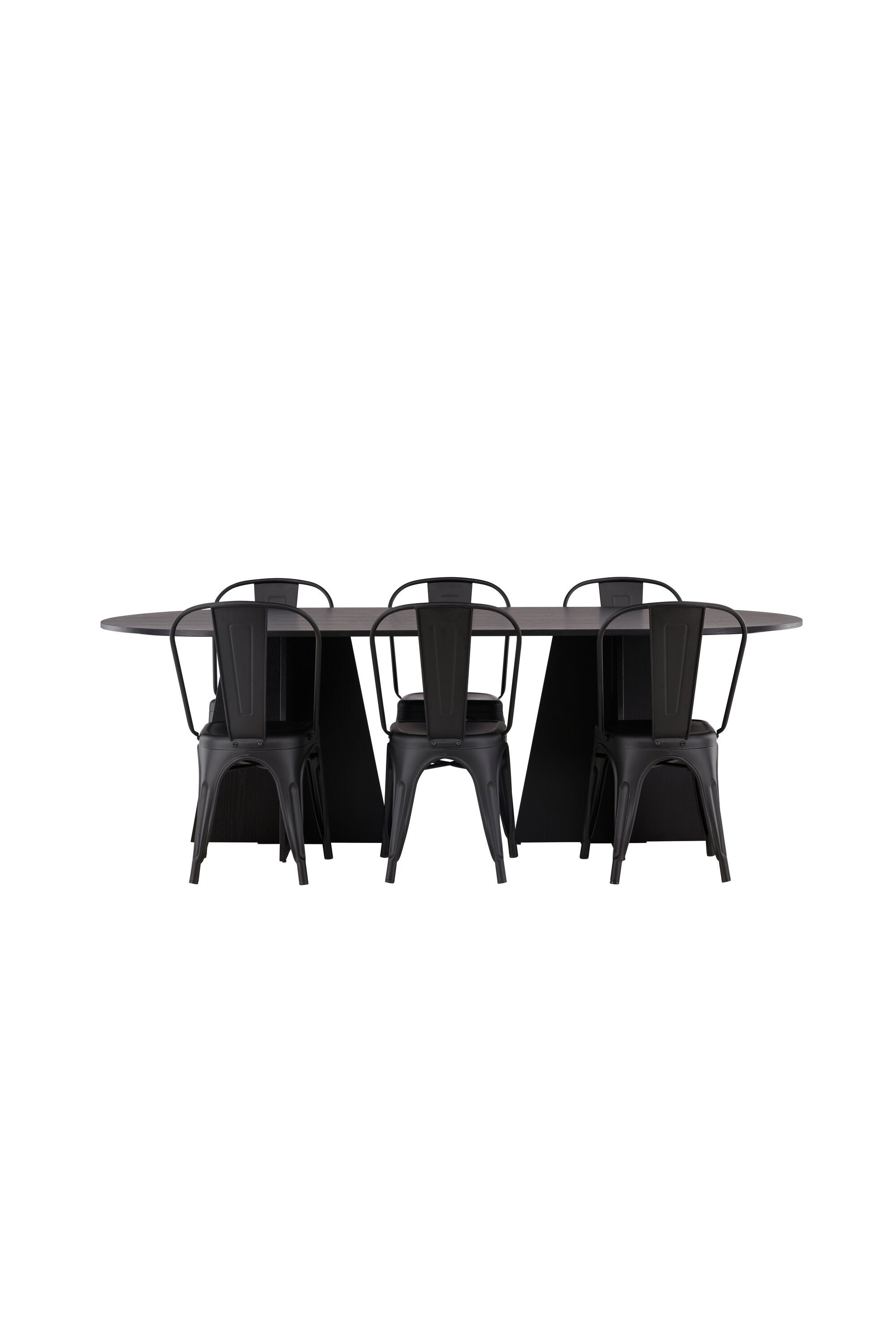 Bootcut Oval Esstisch + 4 x Tempe Esszimmerstuhl in präsentiert im Onlineshop von KAQTU Design AG. Esszimmerset ist von Venture Home