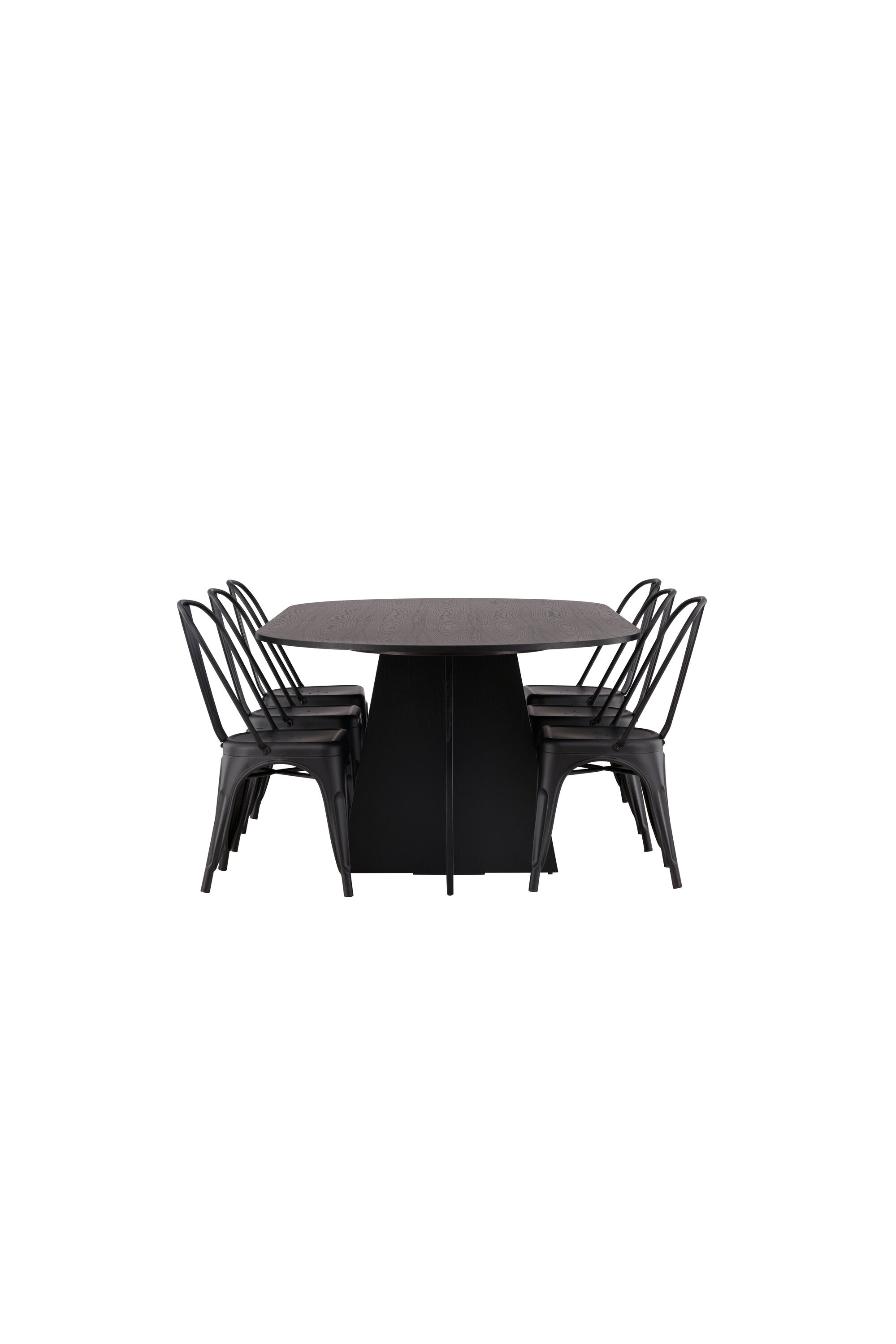 Bootcut Oval Esstisch + 4 x Tempe Esszimmerstuhl in präsentiert im Onlineshop von KAQTU Design AG. Esszimmerset ist von Venture Home