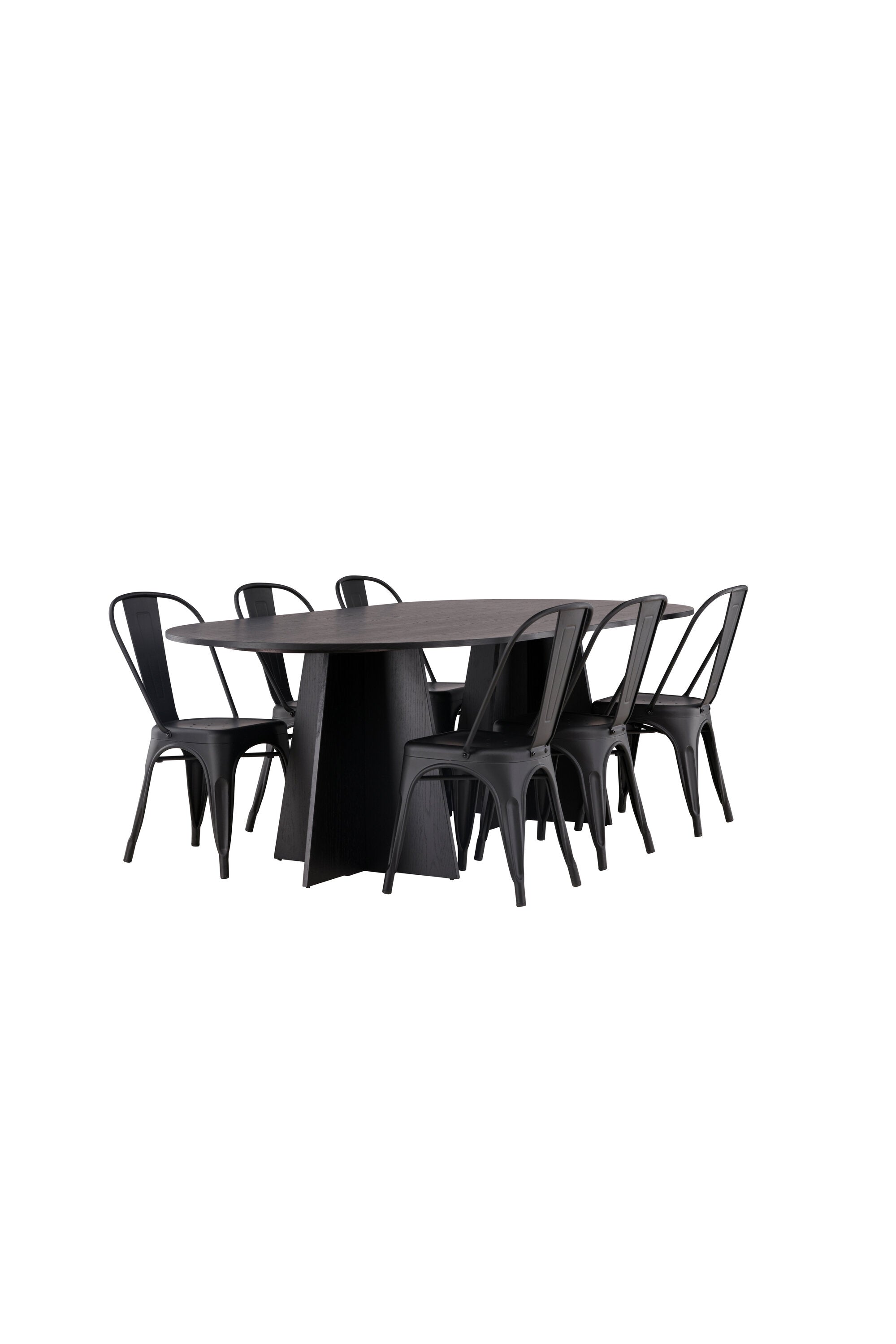 Bootcut Oval Esstisch + 4 x Tempe Esszimmerstuhl in präsentiert im Onlineshop von KAQTU Design AG. Esszimmerset ist von Venture Home