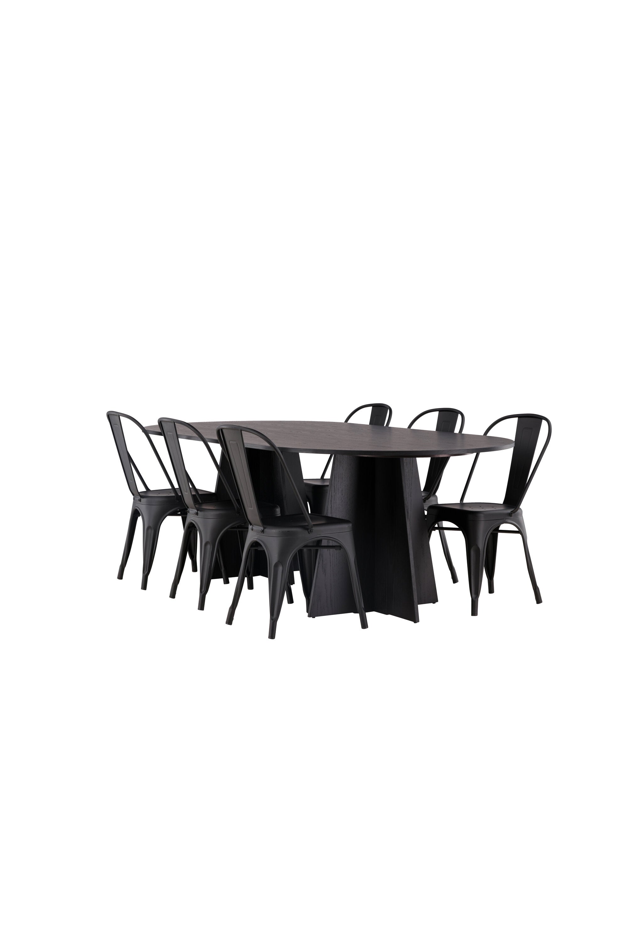 Bootcut Oval Esstisch + 4 x Tempe Esszimmerstuhl in präsentiert im Onlineshop von KAQTU Design AG. Esszimmerset ist von Venture Home