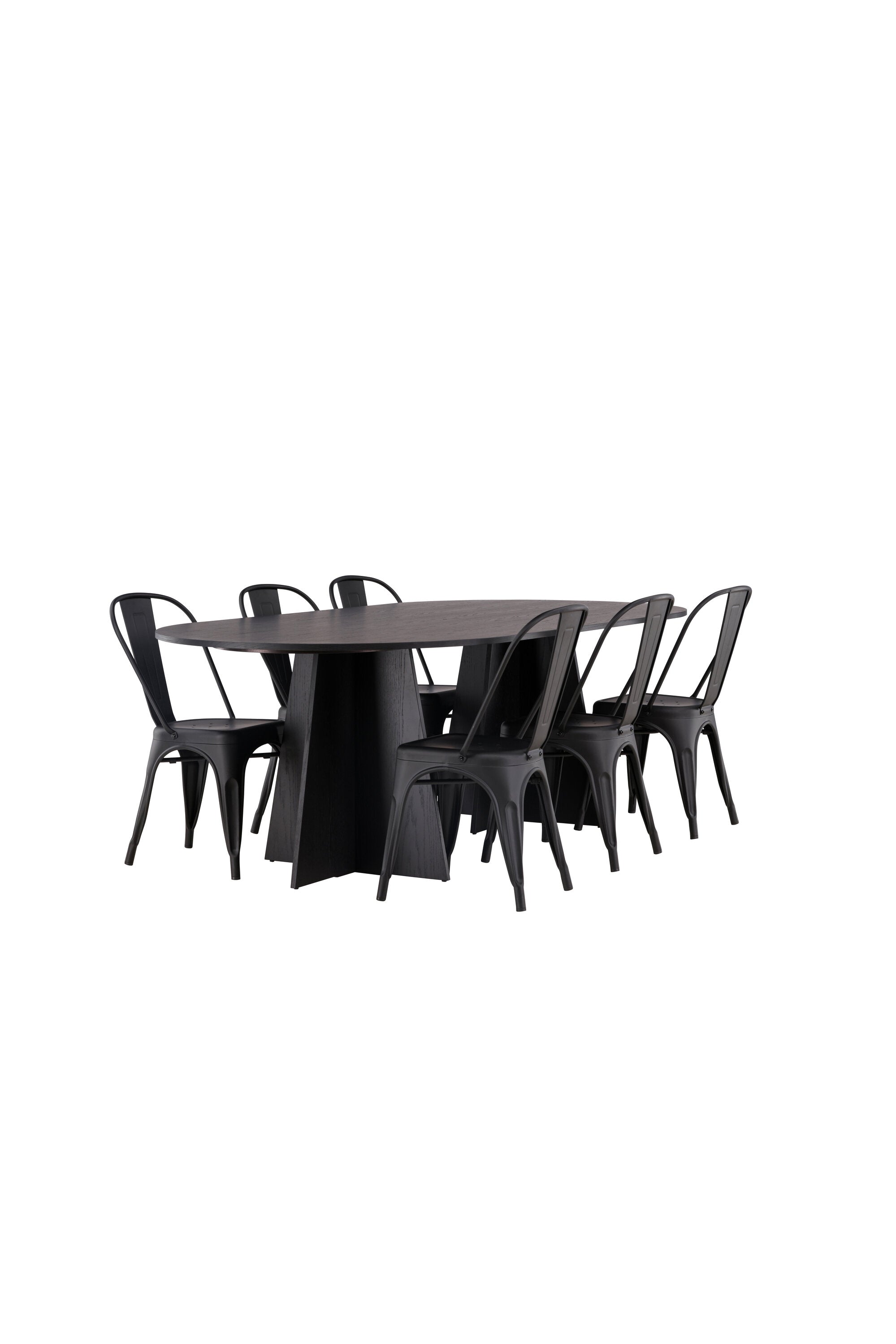 Bootcut Oval Esstisch + 4 x Tempe Esszimmerstuhl in präsentiert im Onlineshop von KAQTU Design AG. Esszimmerset ist von Venture Home
