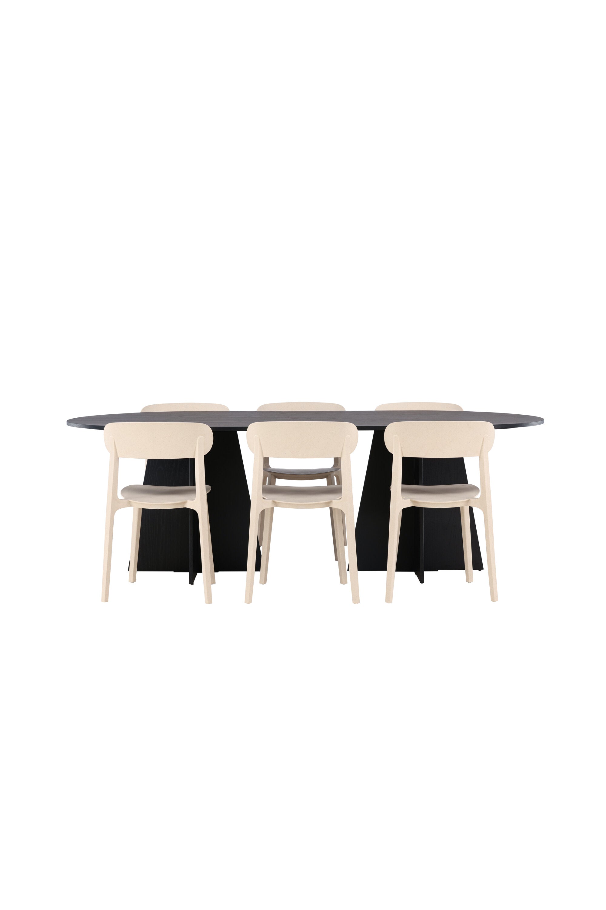 Bootcut Oval Esstisch + 6 x Åstol Esszimmerstuhl in präsentiert im Onlineshop von KAQTU Design AG. Esszimmerset ist von Venture Home