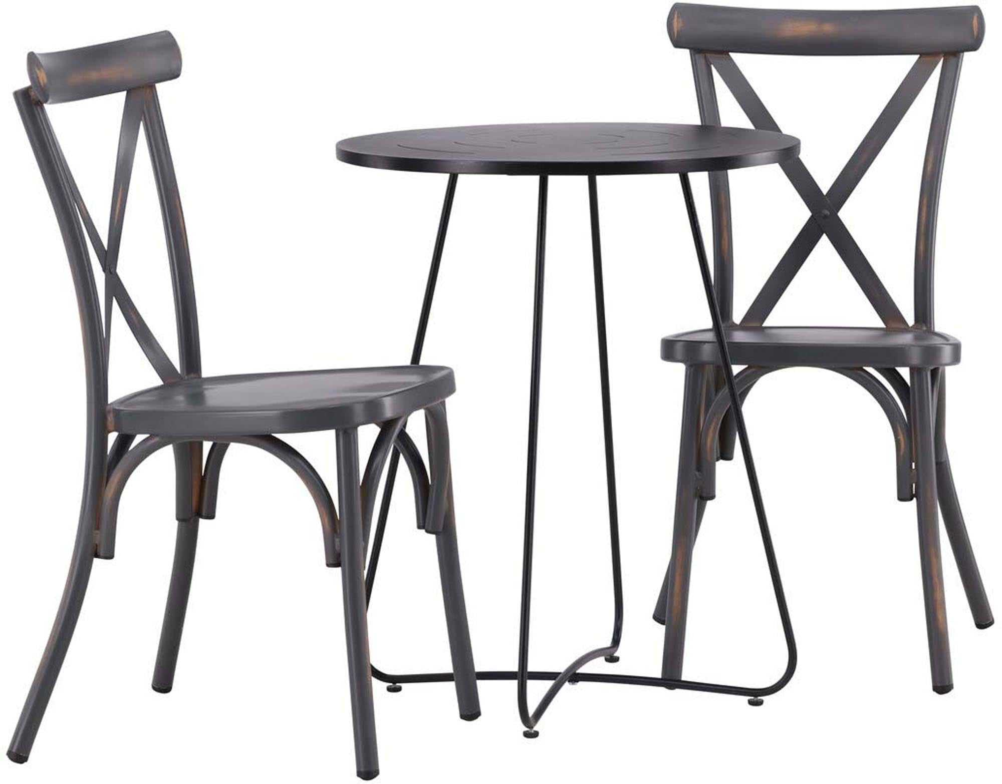 Stilvolles Bacong Outdoor-Tischset von Venture Home mit zwei runden Tischen (⌀60cm), perfekt für Balkon, Garten oder Terrasse.