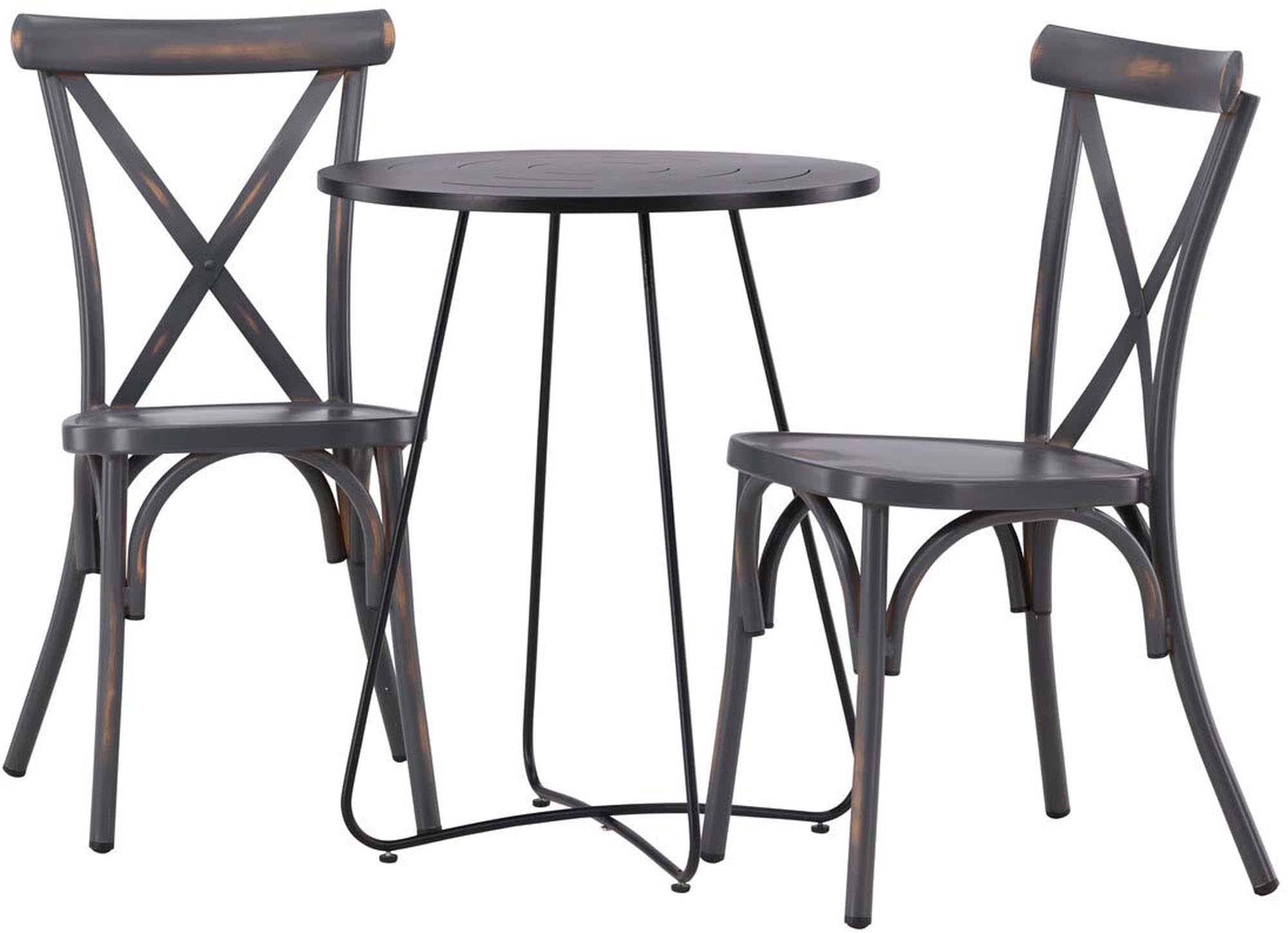 Bacong Outdoor-Tischset + Tablas ⌀60cm/2St. in Dunkelgrau präsentiert im Onlineshop von KAQTU Design AG. Gartentischset ist von Venture Home