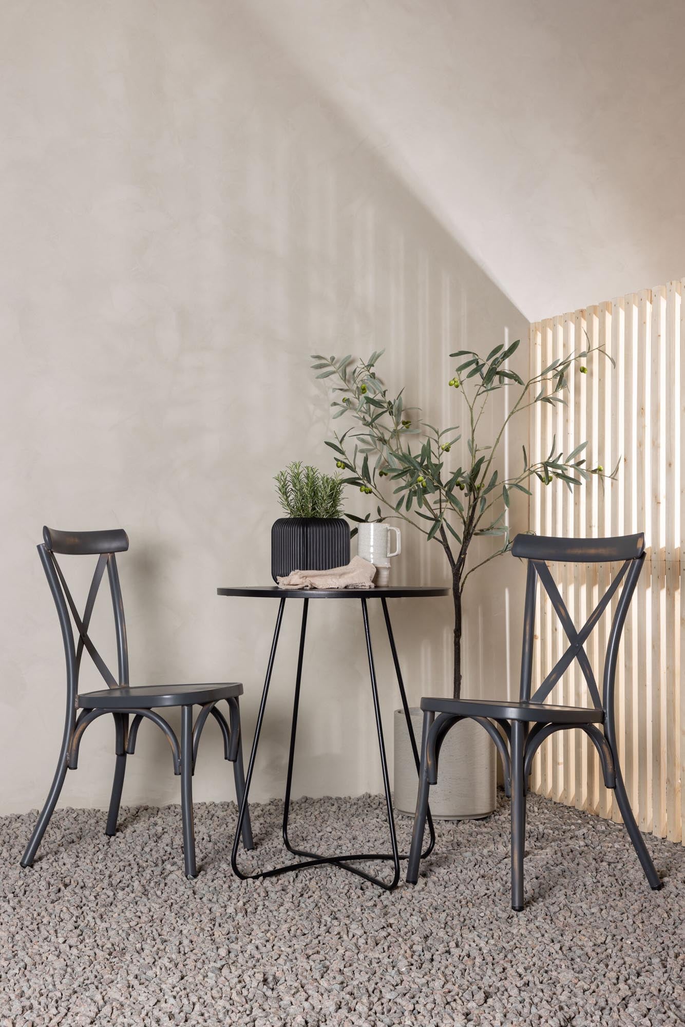 Bacong Outdoor-Tischset + Tablas ⌀60cm/2St. in Dunkelgrau präsentiert im Onlineshop von KAQTU Design AG. Gartentischset ist von Venture Home