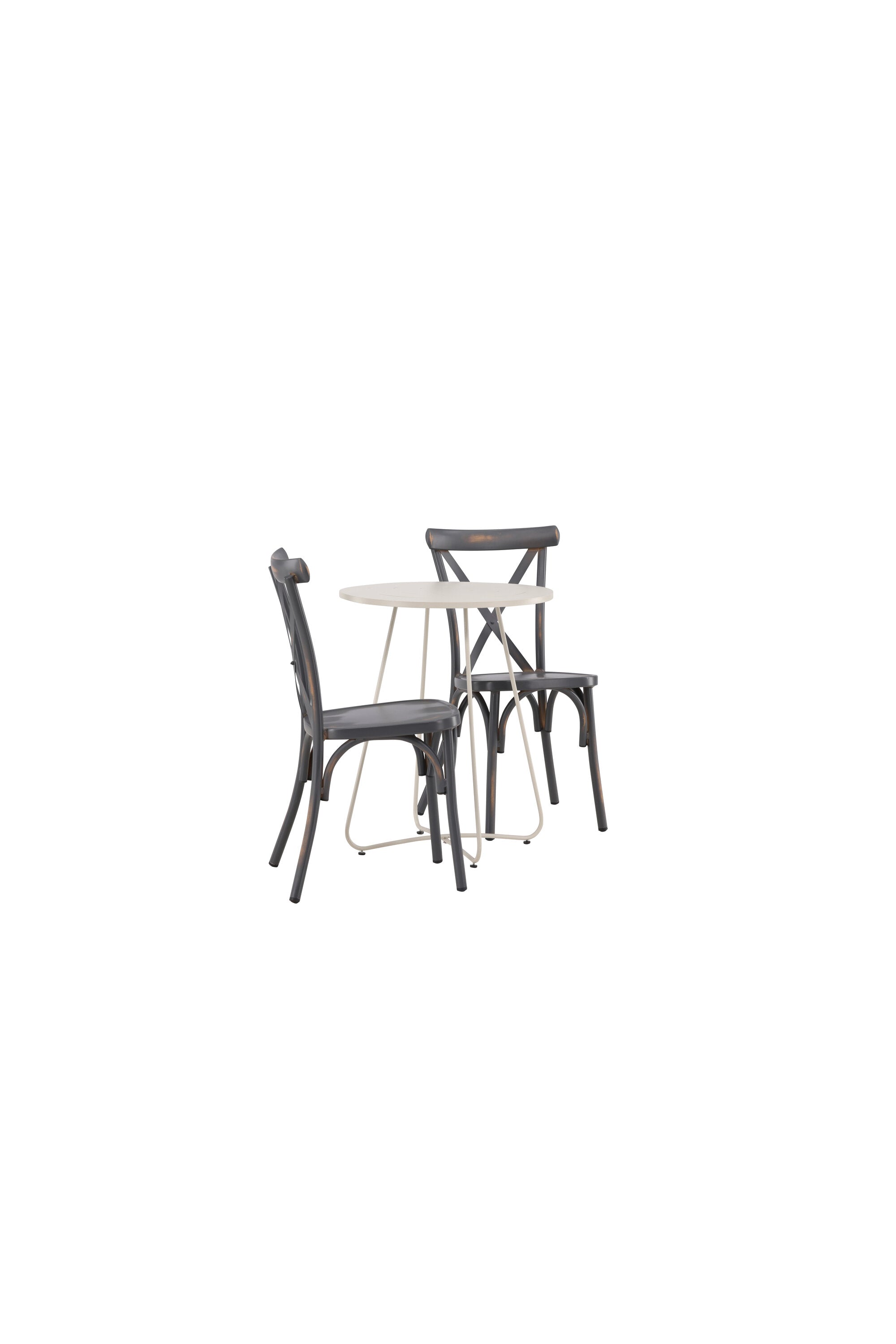 Bacong Outdoor-Tischset + Tablas ⌀60cm/2St. in Dunkelgrau präsentiert im Onlineshop von KAQTU Design AG. Gartentischset ist von Venture Home