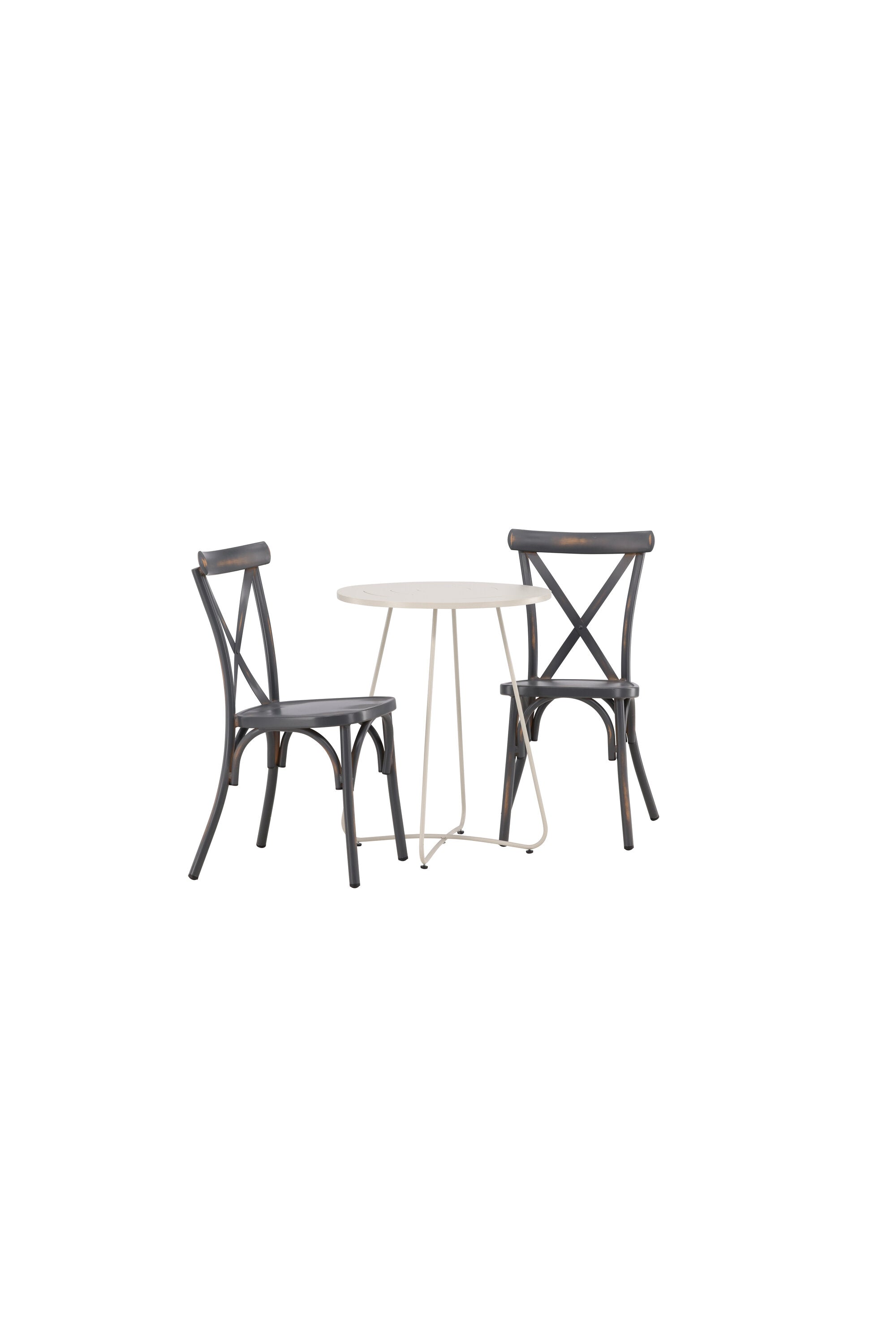 Bacong Outdoor-Tischset + Tablas ⌀60cm/2St. in Dunkelgrau präsentiert im Onlineshop von KAQTU Design AG. Gartentischset ist von Venture Home