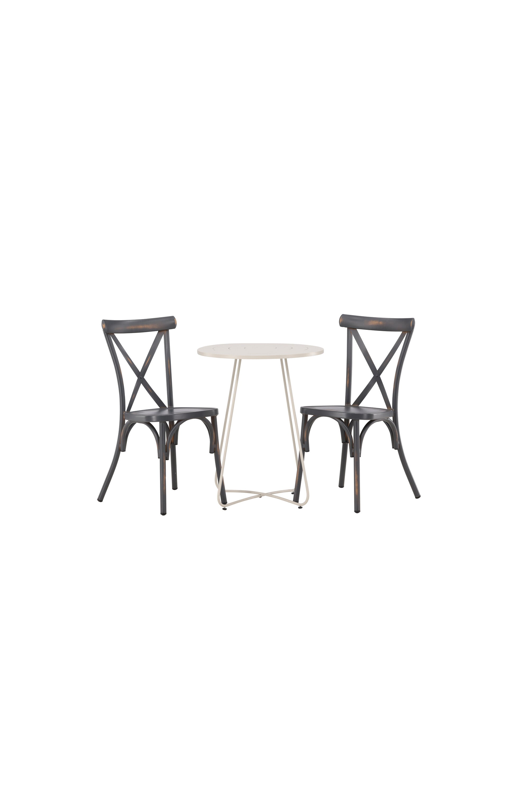 Bacong Outdoor-Tischset + Tablas ⌀60cm/2St. in Dunkelgrau präsentiert im Onlineshop von KAQTU Design AG. Gartentischset ist von Venture Home
