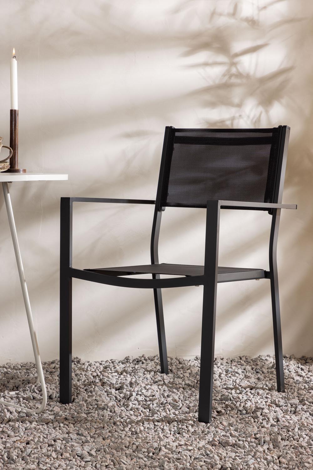 Bacong Outdoor-Tischset + Copacabana ⌀60cm/2St. in Beige/Schwarz präsentiert im Onlineshop von KAQTU Design AG. Gartentischset ist von Venture Home