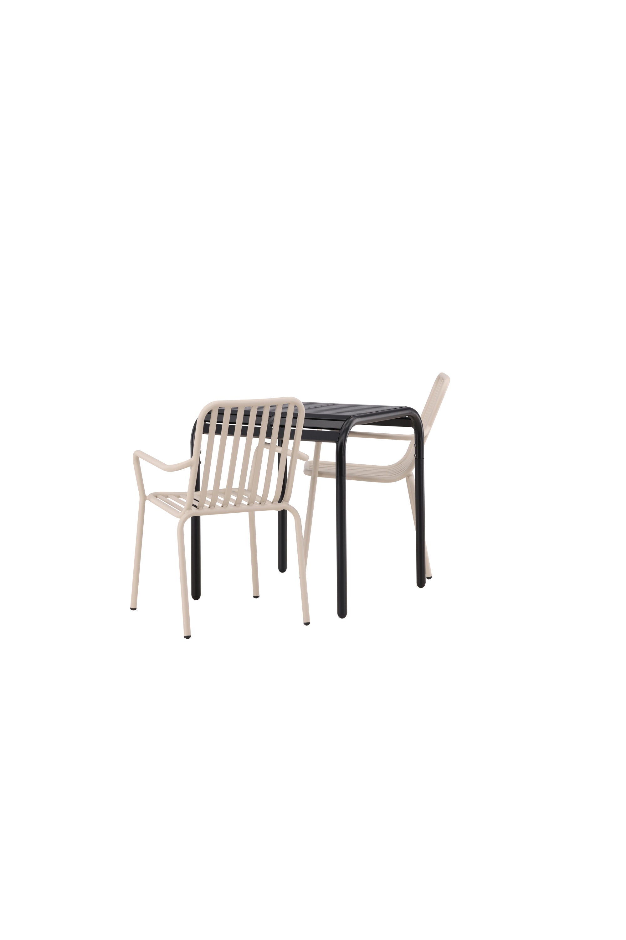 Borneo Outdoor-Tischset + Peking 70cm/2St. in Schwarz / Beige präsentiert im Onlineshop von KAQTU Design AG. Gartentischset ist von Venture Home