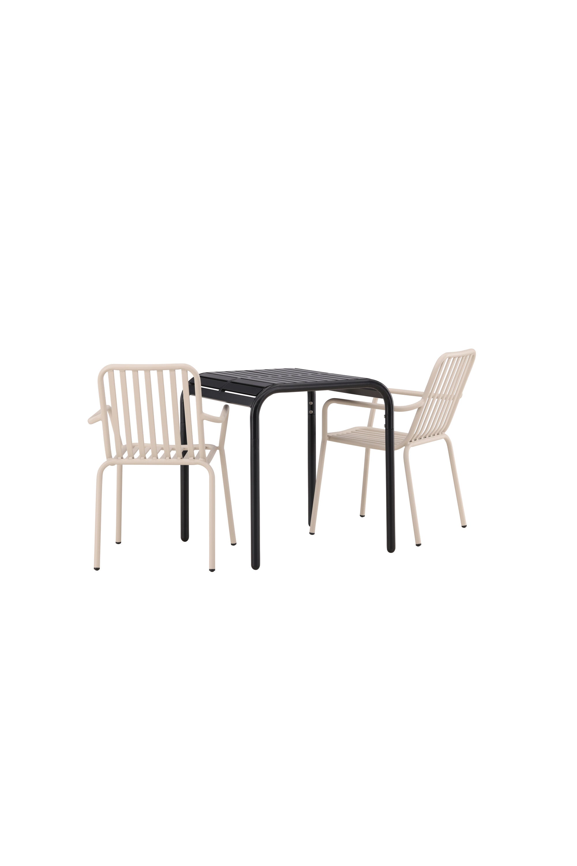 Borneo Outdoor-Tischset + Peking 70cm/2St. in Schwarz / Beige präsentiert im Onlineshop von KAQTU Design AG. Gartentischset ist von Venture Home