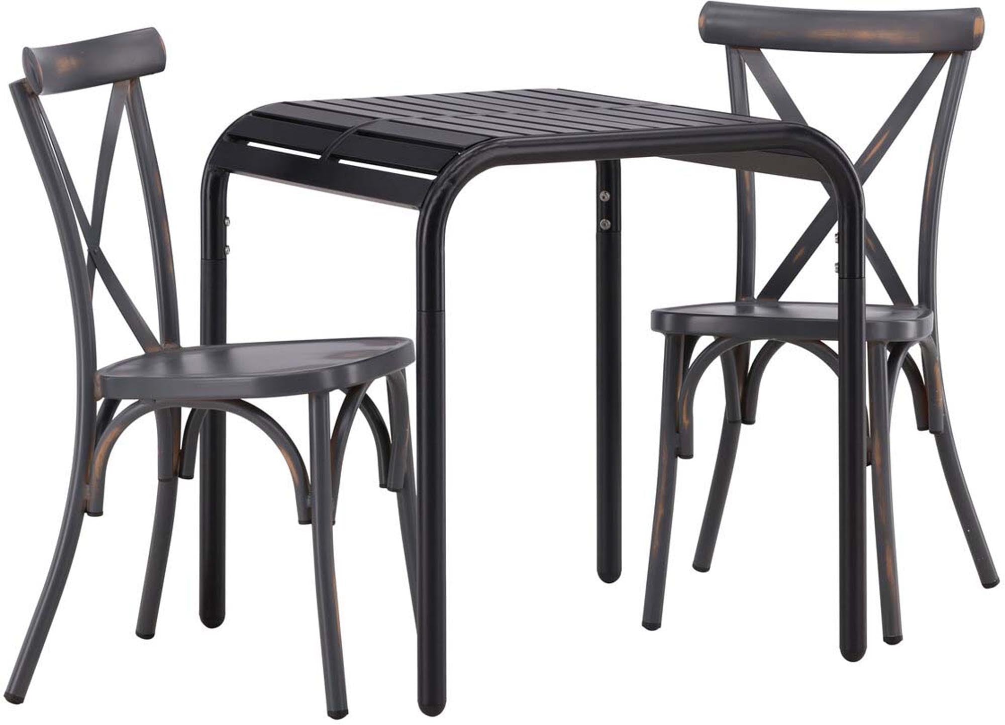 Borneo Outdoor-Tischset: Stilvolles 70cm Set aus robustem Aluminium. Perfekt für entspannte Momente im Freien, wetterfest und elegant.