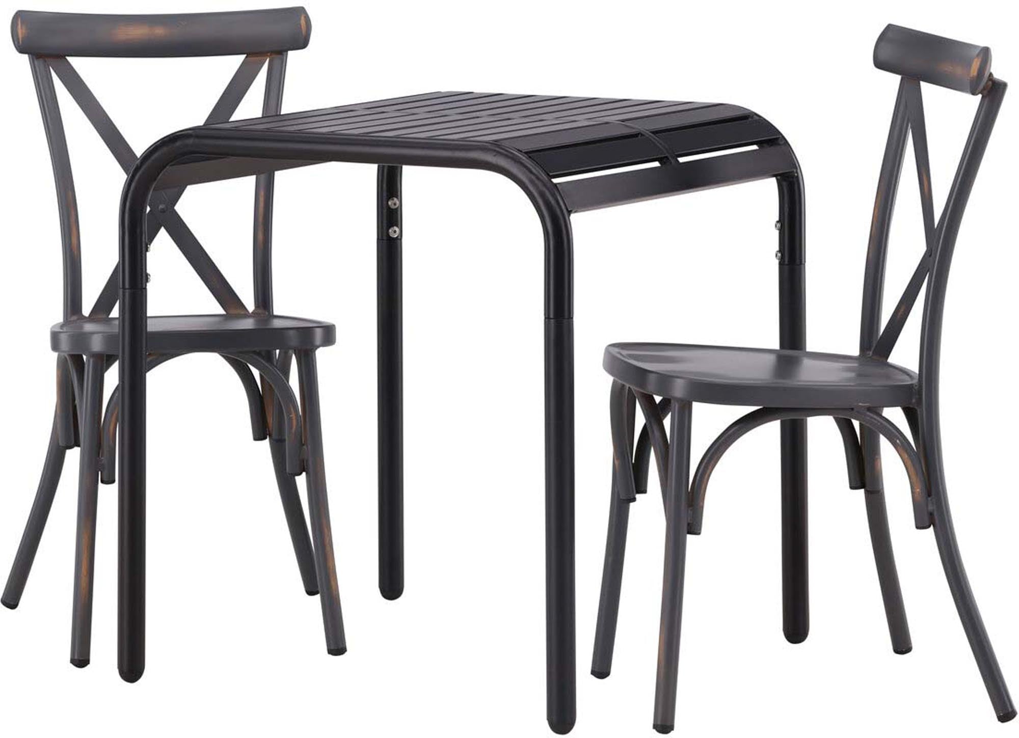 Borneo Outdoor-Tischset: Stilvolles 70cm Set aus robustem Aluminium. Perfekt für entspannte Momente im Freien, vereint Eleganz und praktische Nutzung.