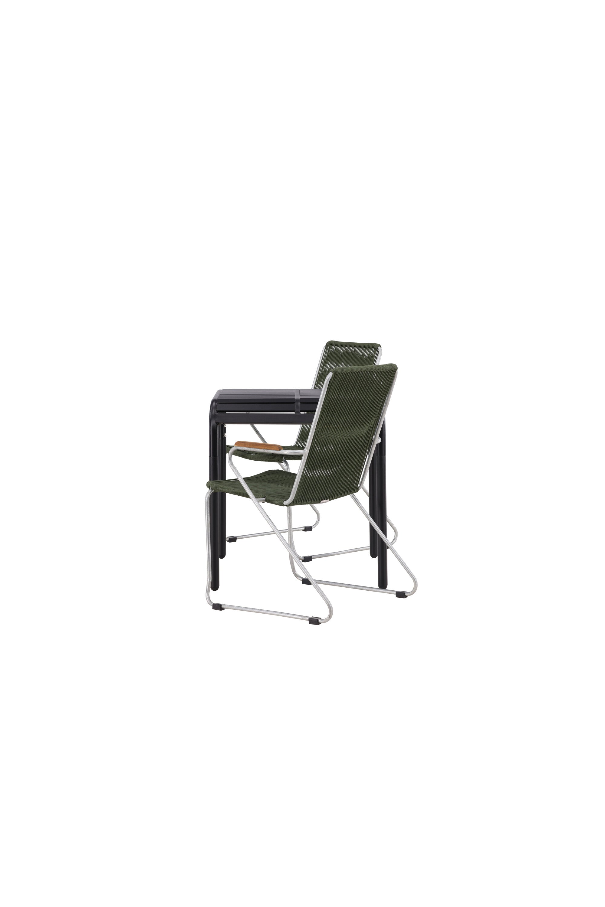Borneo Outdoor-Tischset + Bois 70cm/2St. in Grün, Silber präsentiert im Onlineshop von KAQTU Design AG. Gartentischset ist von Venture Home