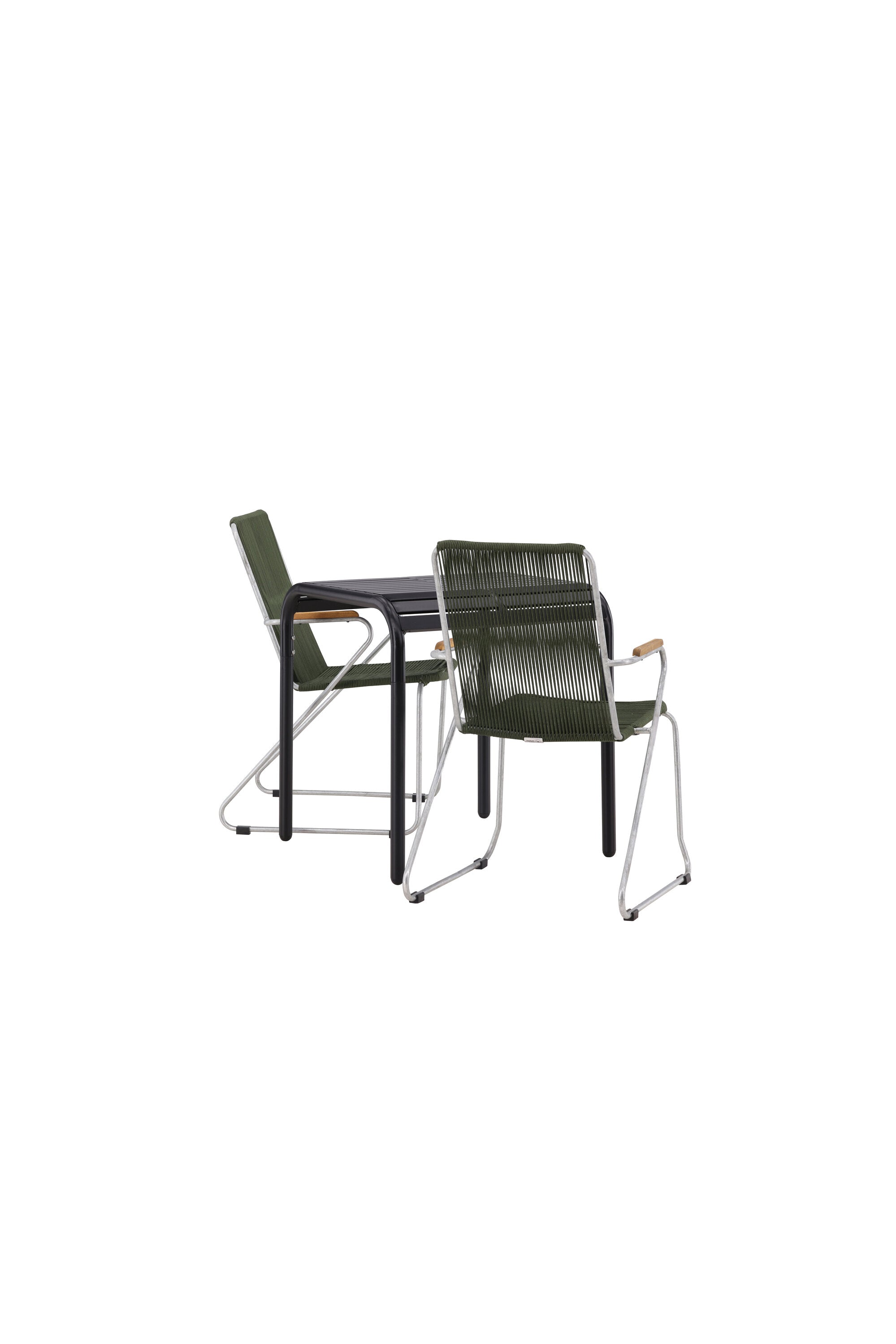 Borneo Outdoor-Tischset + Bois 70cm/2St. in Grün, Silber präsentiert im Onlineshop von KAQTU Design AG. Gartentischset ist von Venture Home