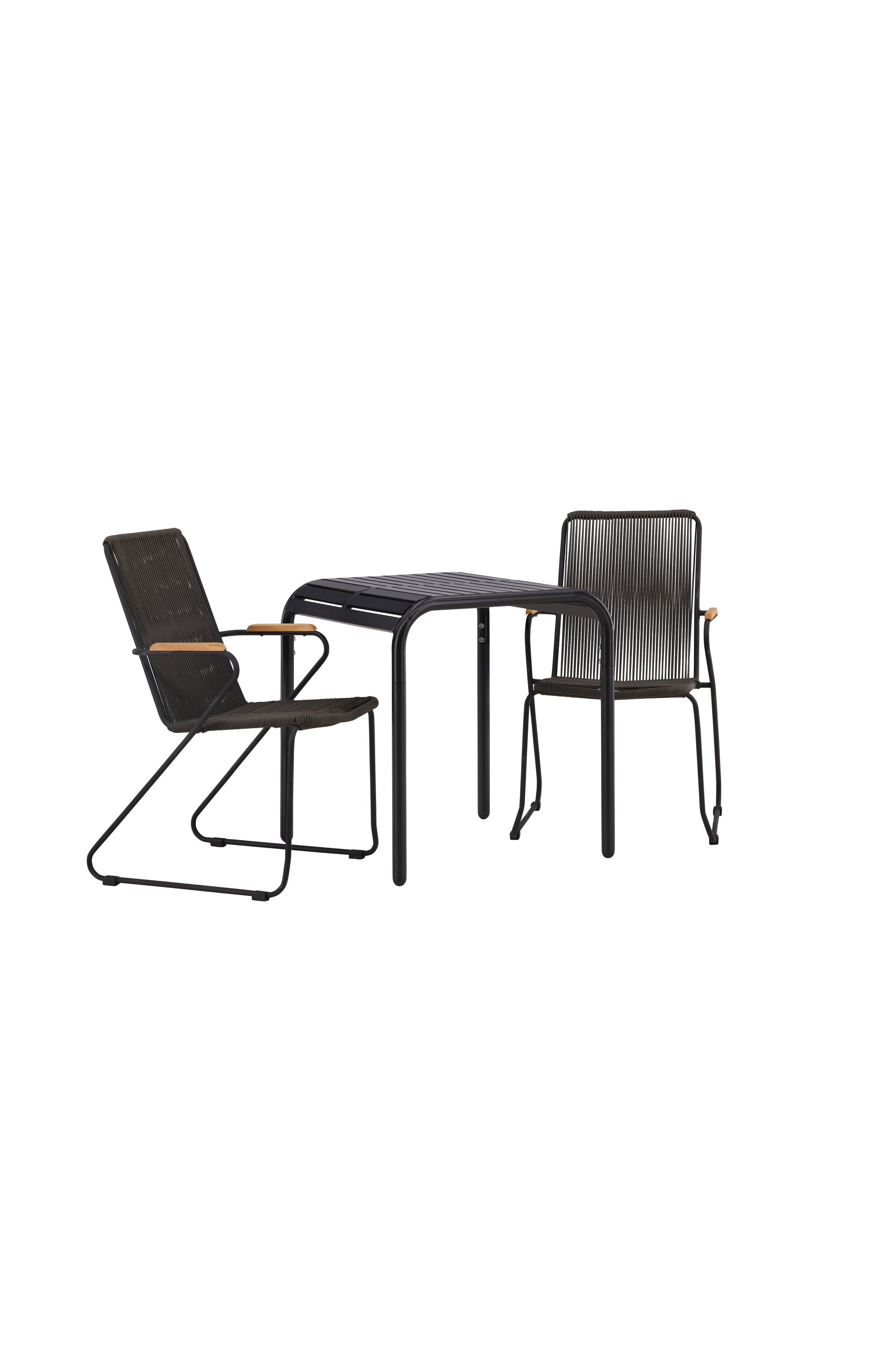 Borneo Outdoor-Tischset + Bois 70cm/2St. in Schwarz, Dunkelgrau präsentiert im Onlineshop von KAQTU Design AG. Gartentischset ist von Venture Home