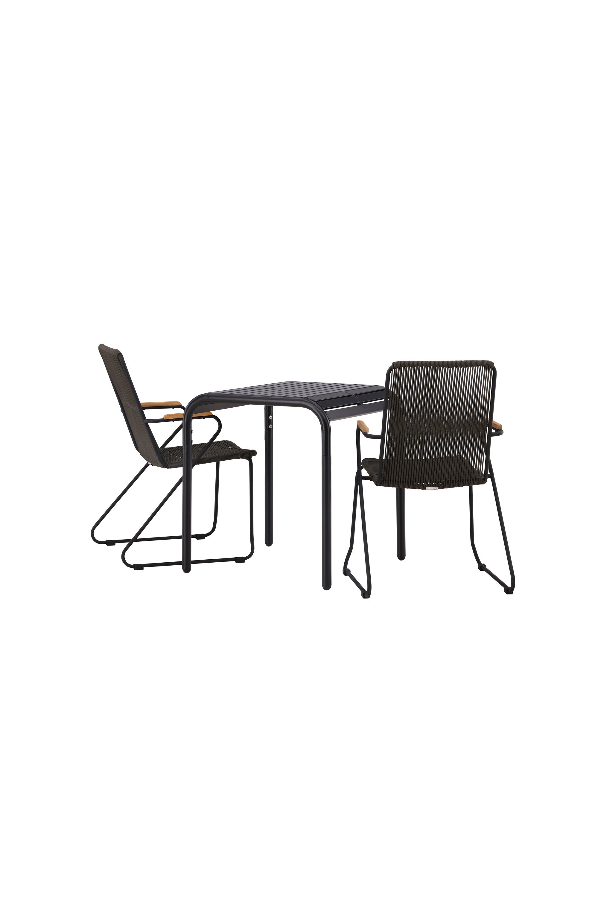 Borneo Outdoor-Tischset + Bois 70cm/2St. in Schwarz, Dunkelgrau präsentiert im Onlineshop von KAQTU Design AG. Gartentischset ist von Venture Home