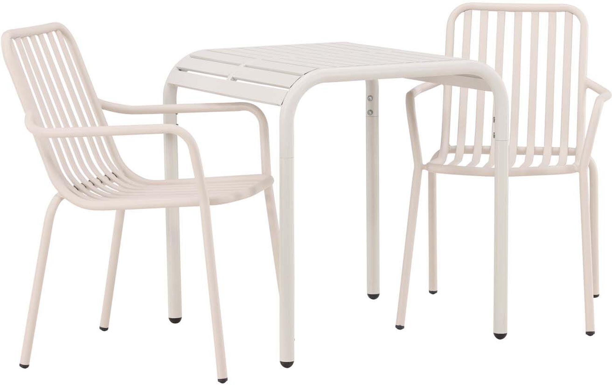 Elegantes Borneo Outdoor-Tischset mit Peking Stühlen. Ideal für gesellige Abende im Freien, wetterfest und modern gestaltet.