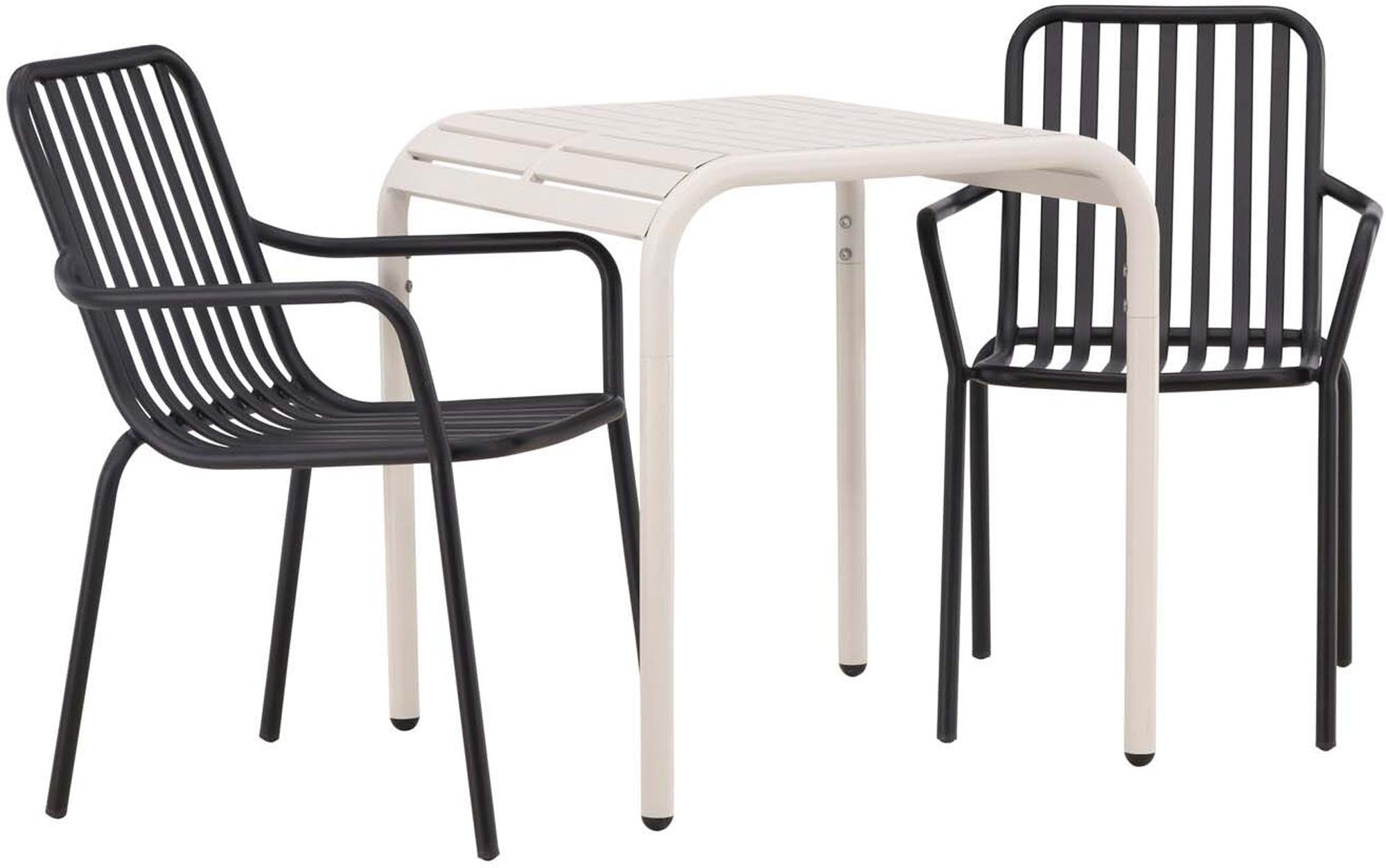 Stilvolles Borneo Gartentischset mit zwei Peking-Stühlen – perfekt für entspannte Momente im Freien. Robust und wetterbeständig.