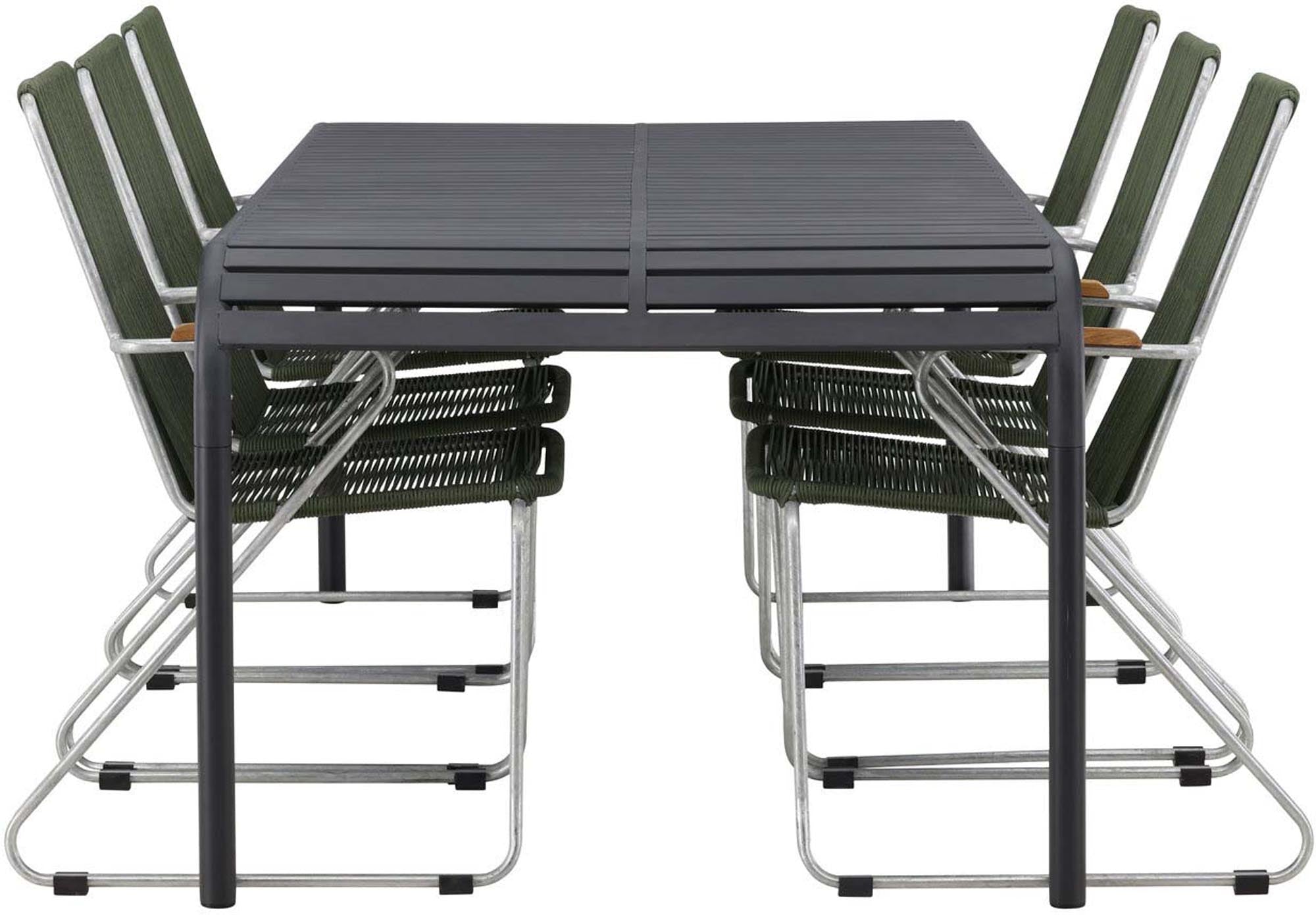 Entdecken Sie das Borneo Outdoor-Tischset von Venture Home: Ein elegantes 200 cm Set für gesellige Momente im Freien, robust und stilvoll.