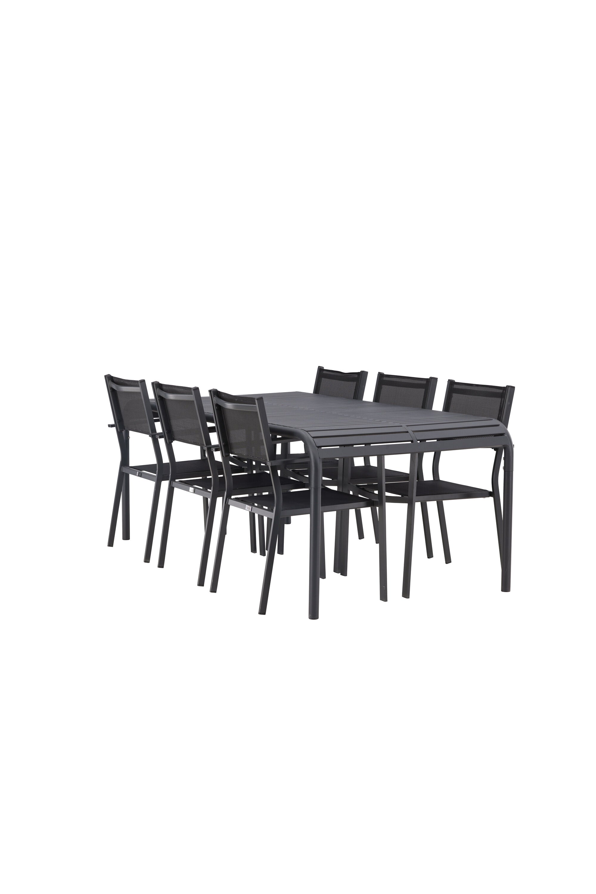 Borneo Outdoor-Tischset + Copacabana 200cm/6St. in Schwarz präsentiert im Onlineshop von KAQTU Design AG. Gartentischset ist von Venture Home