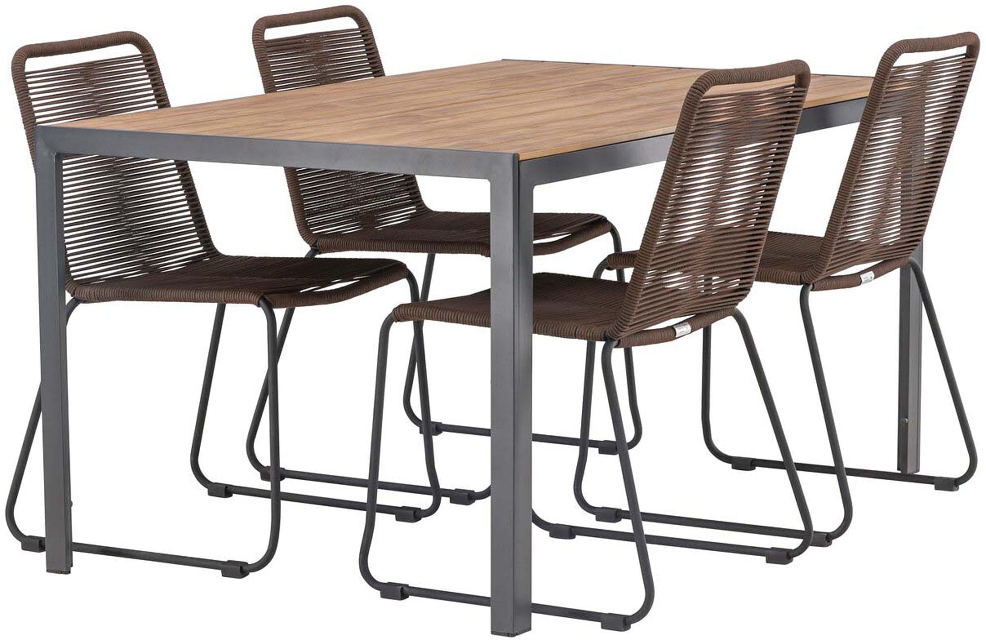 Stylisches Break Outdoor-Tischset von Venture Home für 4 Personen. Perfekt für gesellige Abende im Garten oder auf der Terrasse.