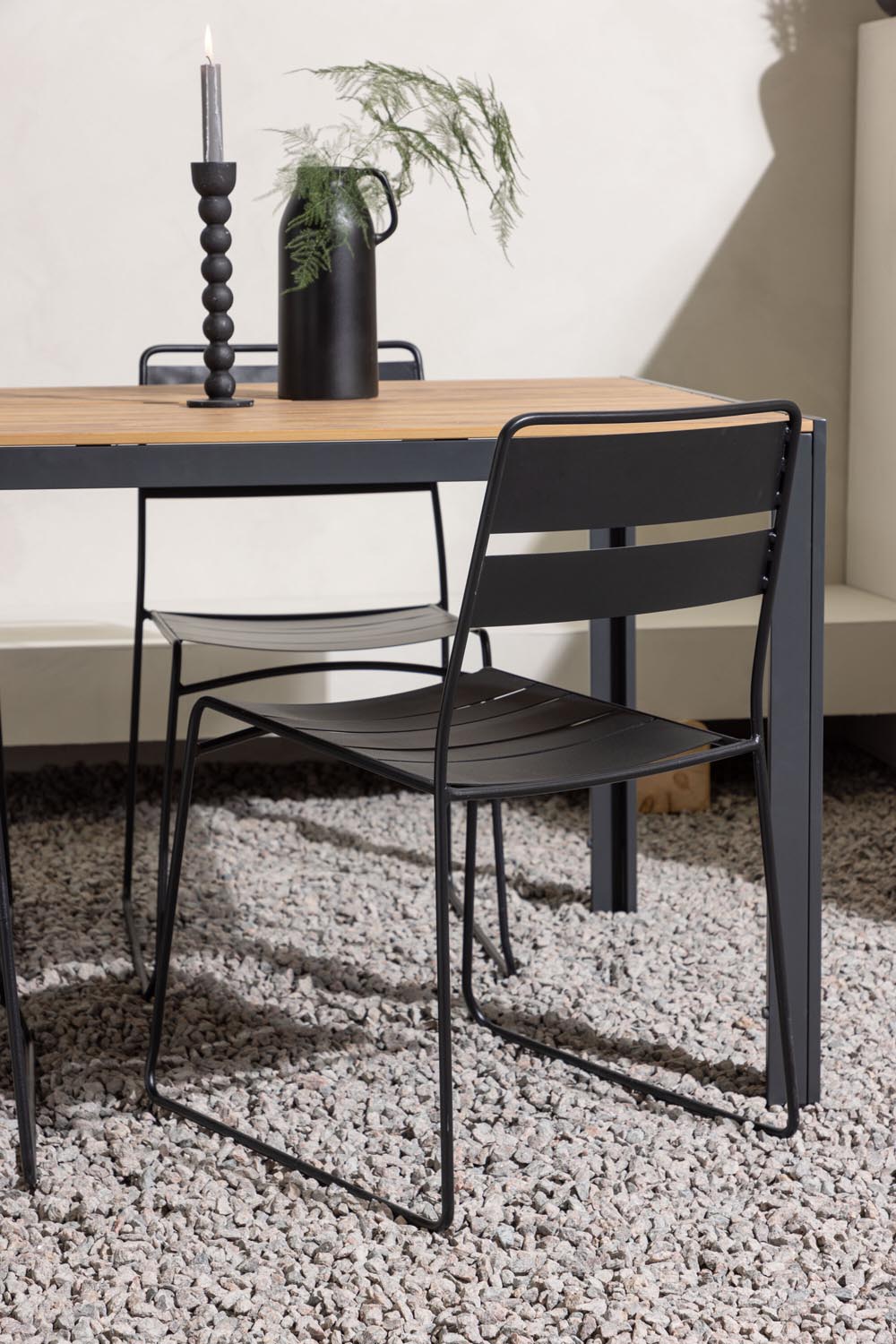Break Outdoor-Tischset + Lina 150cm/4St. in Schwarz präsentiert im Onlineshop von KAQTU Design AG. Gartentischset ist von Venture Home