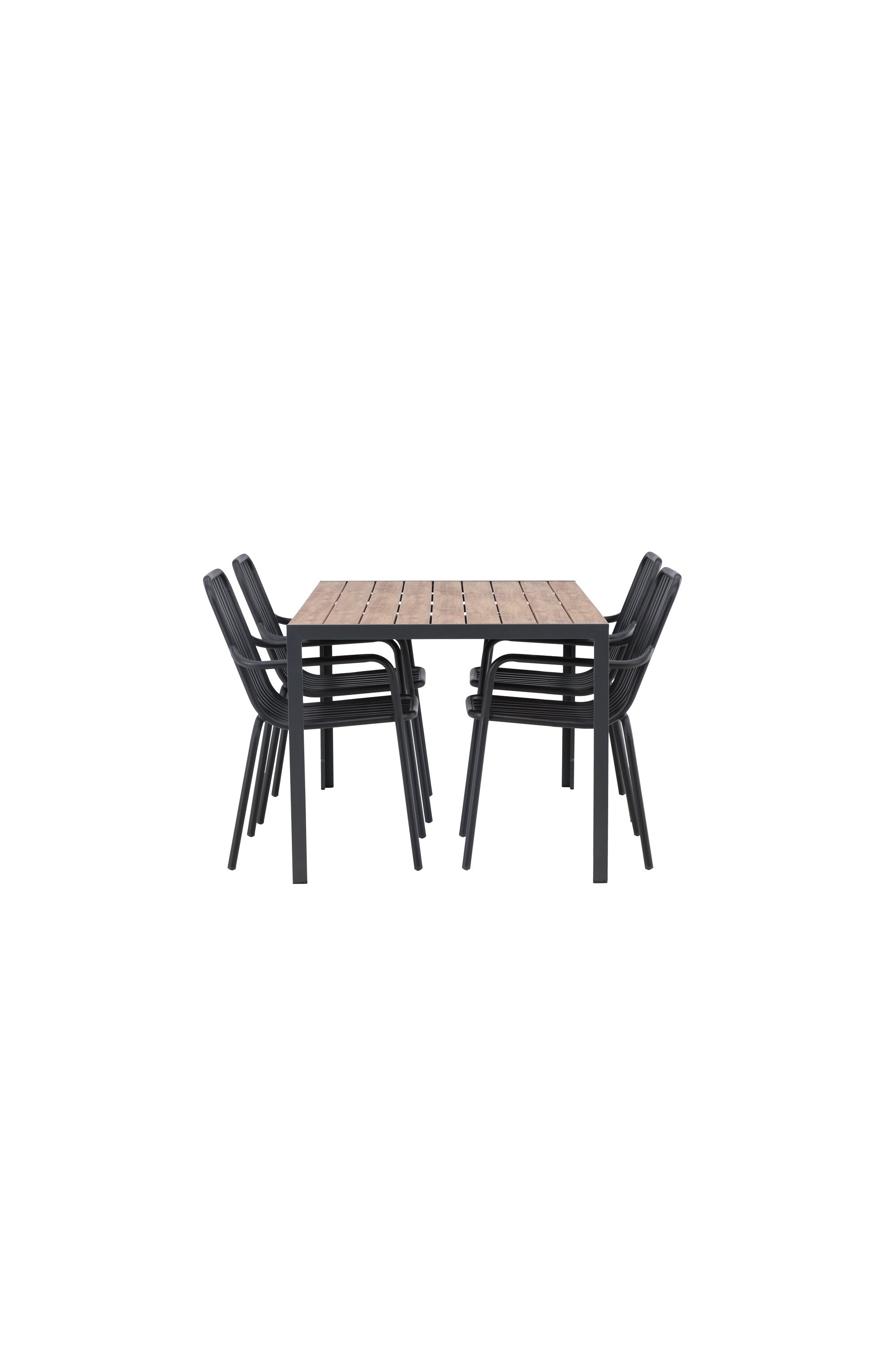 Break Outdoor-Tischset + Peking 150cm/4St. in Schwarz präsentiert im Onlineshop von KAQTU Design AG. Gartentischset ist von Venture Home