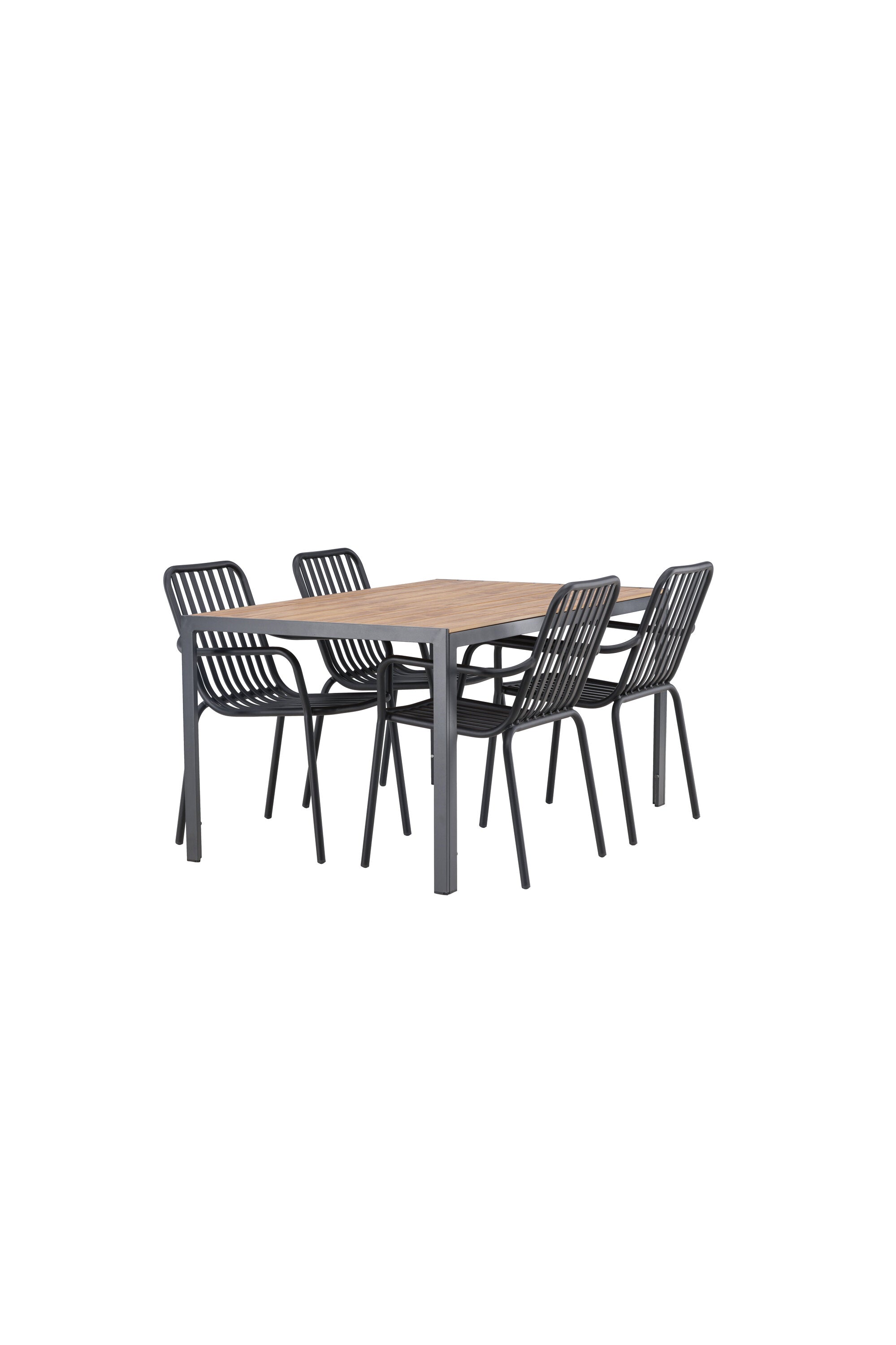 Break Outdoor-Tischset + Peking 150cm/4St. in Schwarz präsentiert im Onlineshop von KAQTU Design AG. Gartentischset ist von Venture Home