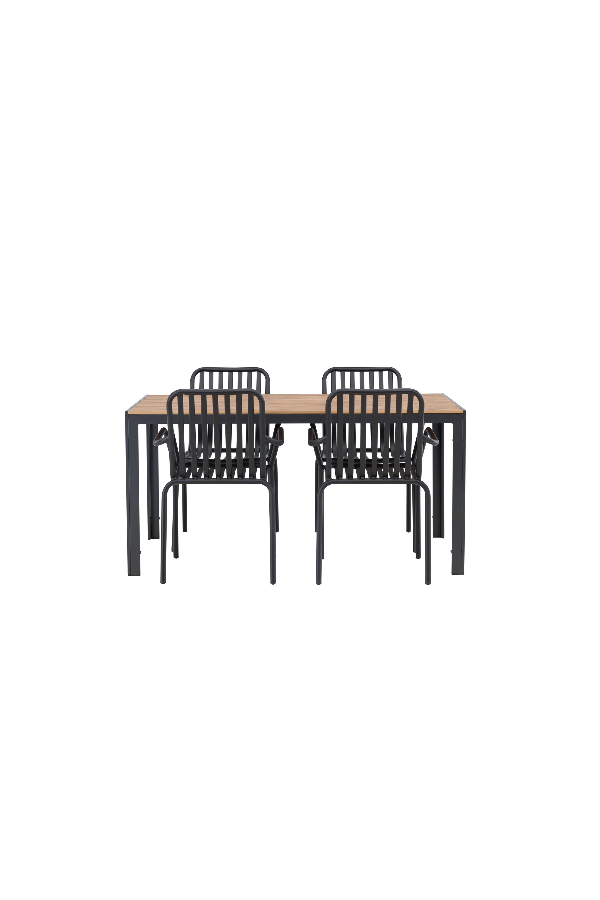 Break Outdoor-Tischset + Peking 150cm/4St. in Schwarz präsentiert im Onlineshop von KAQTU Design AG. Gartentischset ist von Venture Home