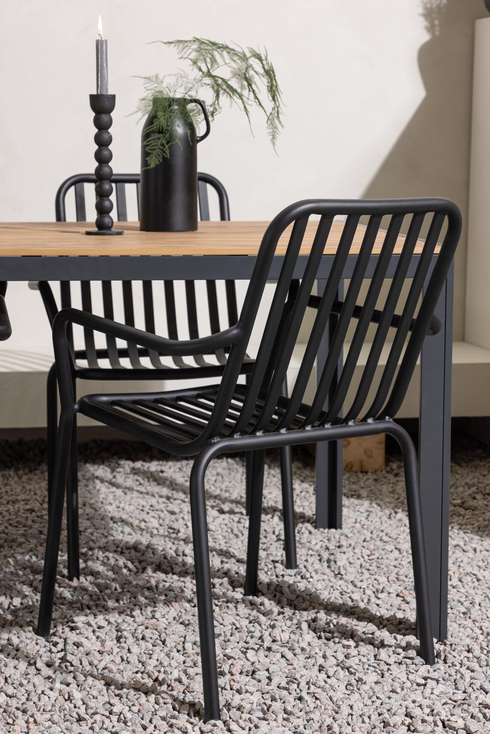Break Outdoor-Tischset + Peking 150cm/4St. in Schwarz präsentiert im Onlineshop von KAQTU Design AG. Gartentischset ist von Venture Home