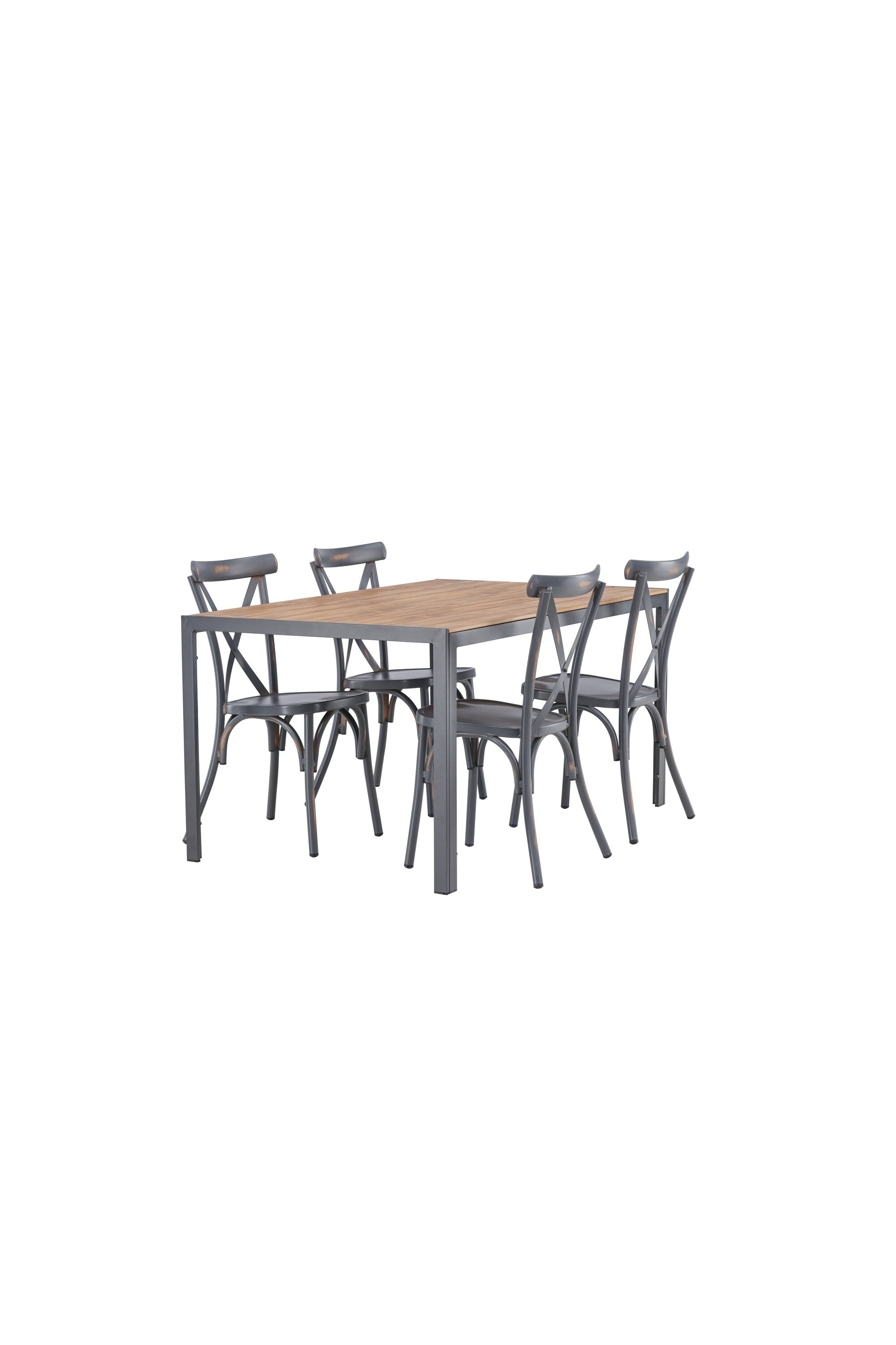 Break Outdoor-Tischset + Peking 150cm/4St. in Dunkelgrau präsentiert im Onlineshop von KAQTU Design AG. Gartentischset ist von Venture Home