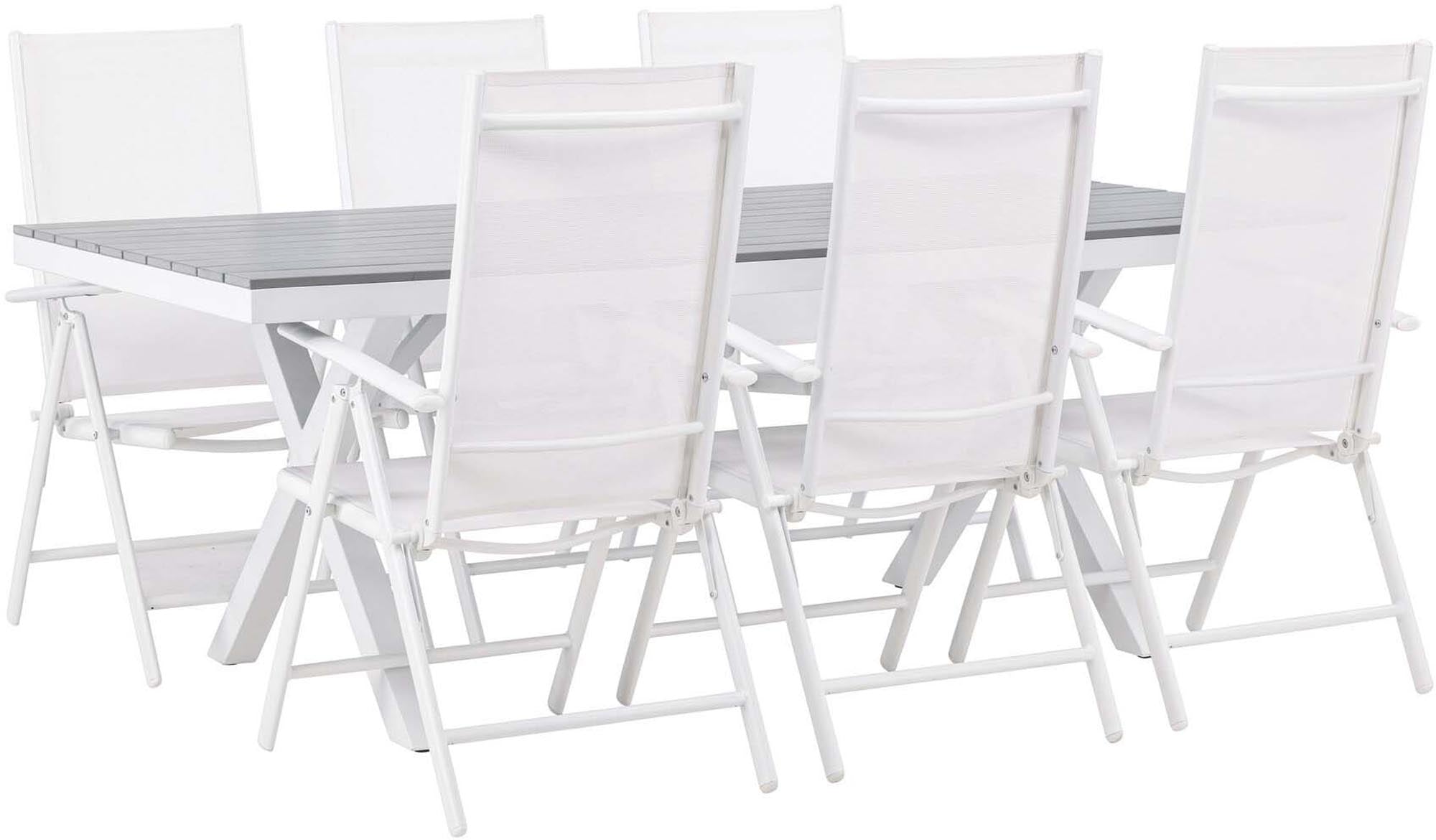 Elegantes 200cm Outdoor-Tischset für unvergessliche Abende zu sechst.