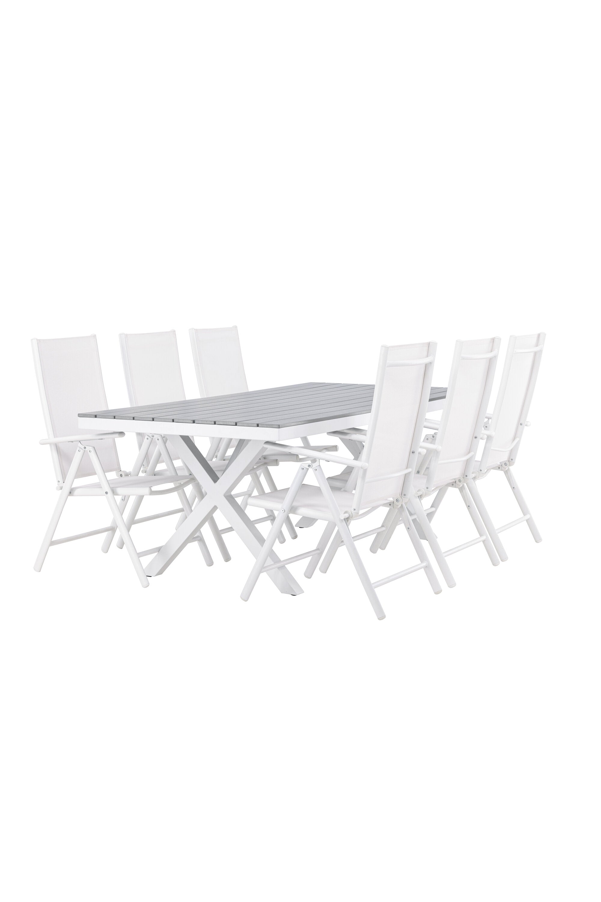 Garcia Outdoor-Tischset + Break 200cm/6St. in Weiss präsentiert im Onlineshop von KAQTU Design AG. Gartentischset ist von Venture Home