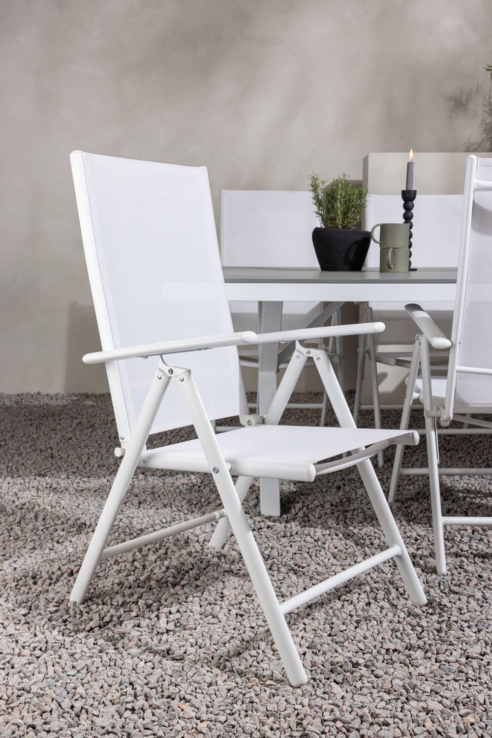 Garcia Outdoor-Tischset + Break 200cm/6St. in Weiss präsentiert im Onlineshop von KAQTU Design AG. Gartentischset ist von Venture Home