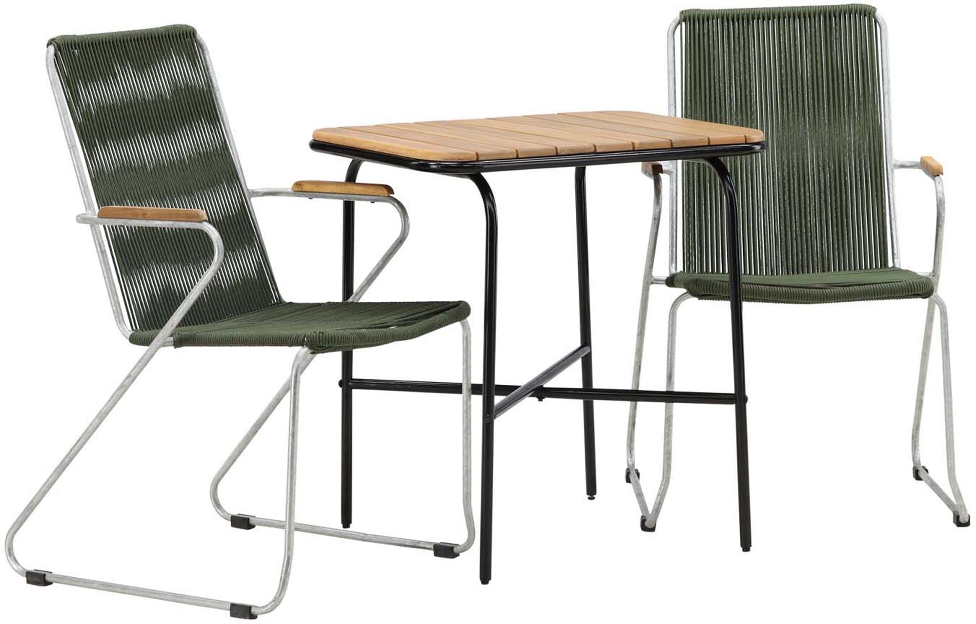 Holmbeck Outdoor-Tischset Bois 70cm/2St.: Stilvolles Design aus Akazienholz und Stahl für entspannte Momente im Freien. Ideal für Balkon und Terrasse.