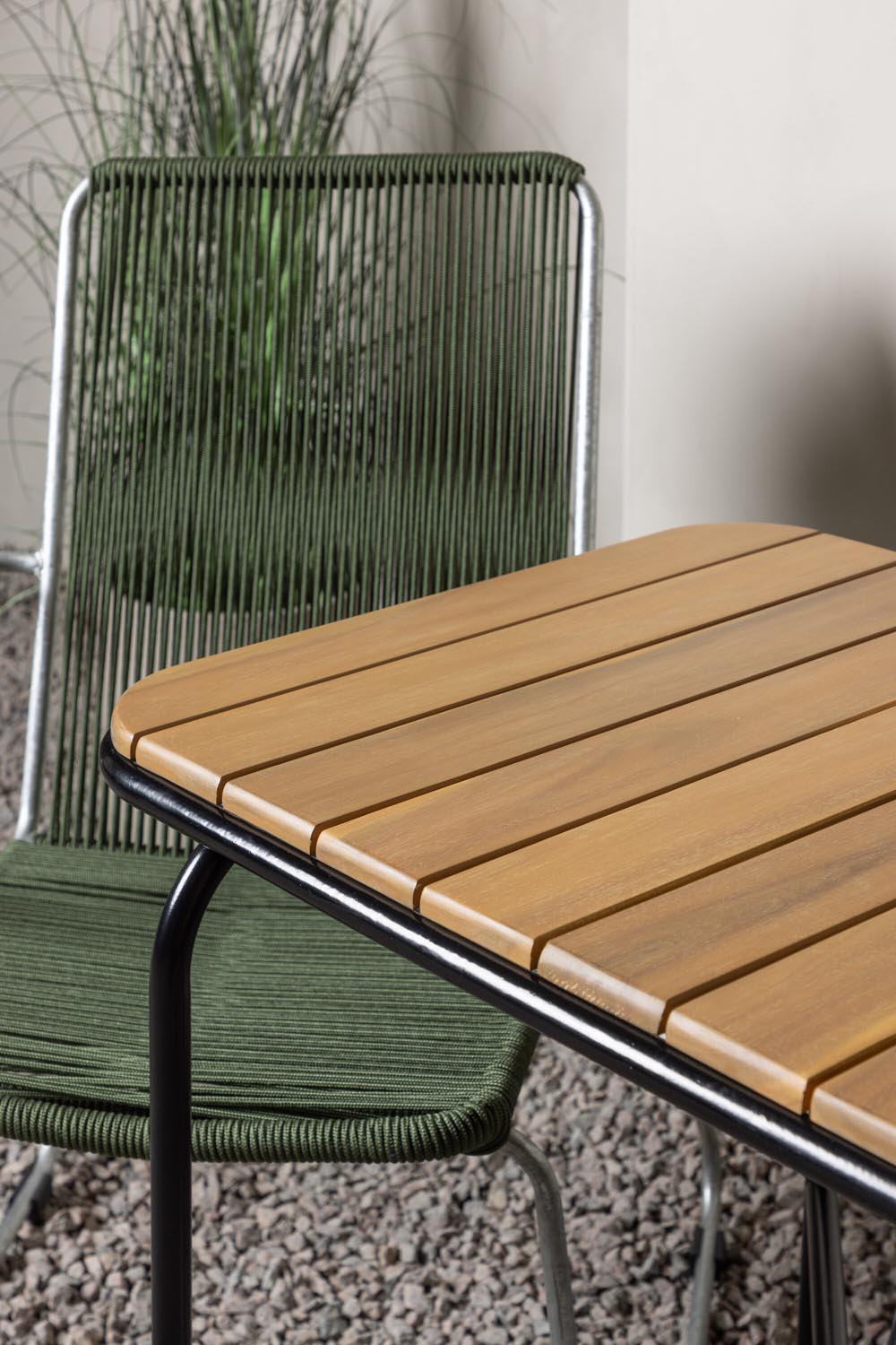 Holmbeck Outdoor-Tischset Bois 70cm/2St. in Grün, Silber präsentiert im Onlineshop von KAQTU Design AG. Gartentischset ist von Venture Home