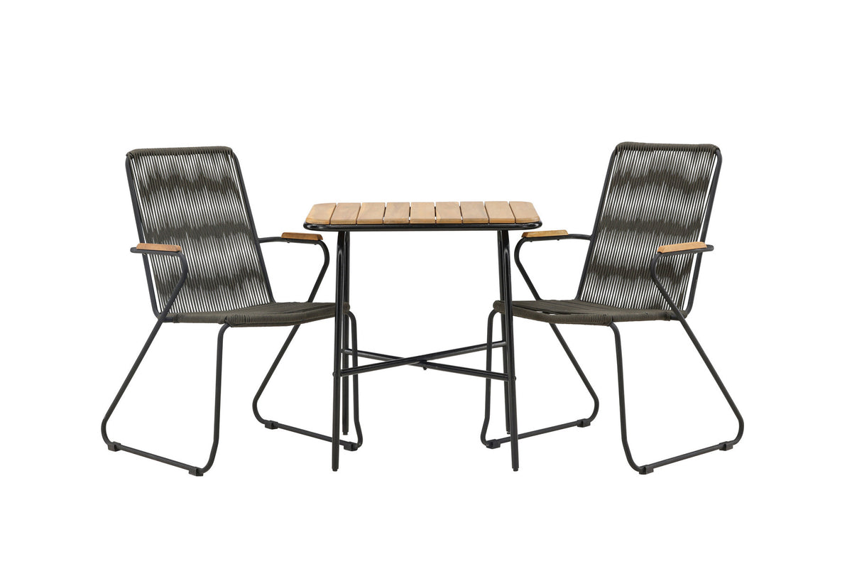 Holmbeck Outdoor-Tischset Bois 70cm/2St. in Schwarz, Dunkelgrau präsentiert im Onlineshop von KAQTU Design AG. Gartentischset ist von Venture Home