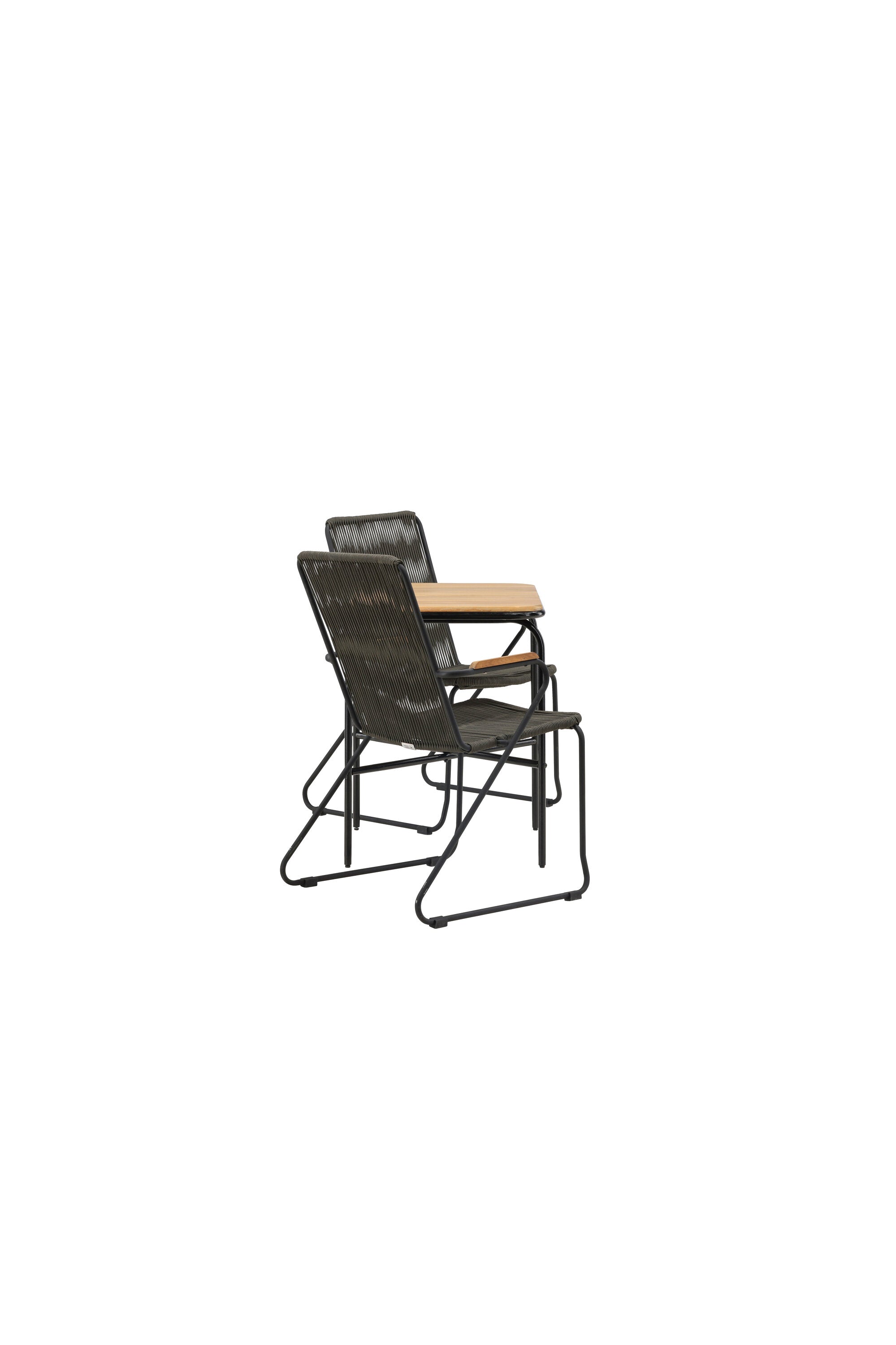 Holmbeck Outdoor-Tischset Bois 70cm/2St. in Schwarz, Dunkelgrau präsentiert im Onlineshop von KAQTU Design AG. Gartentischset ist von Venture Home